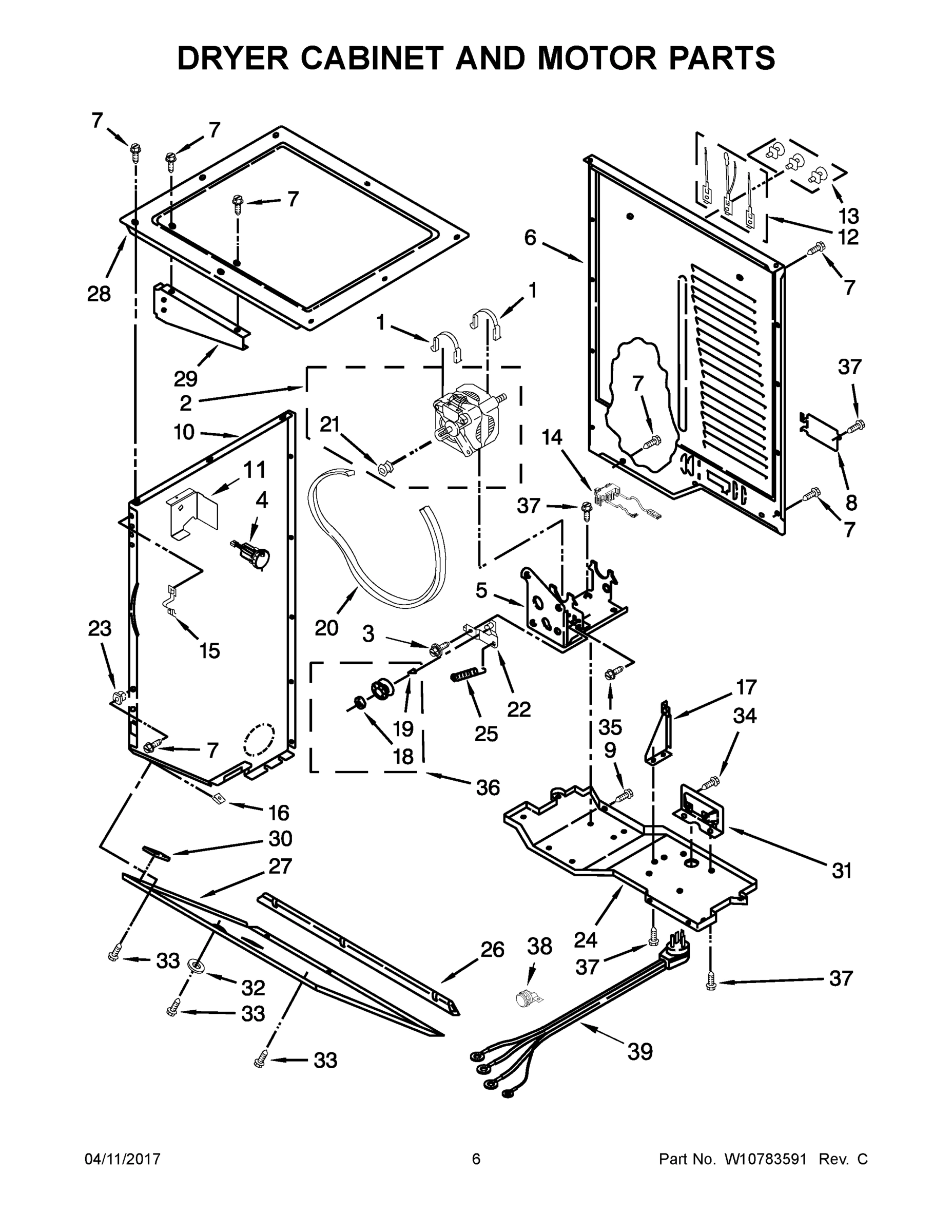 04 - DRYER CABINET AND MOTOR PARTS