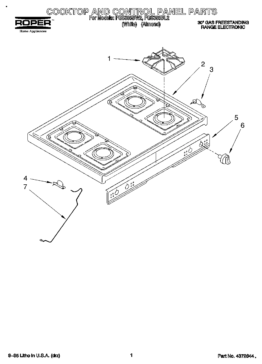 01 - COOKTOP AND CONTROL PANEL