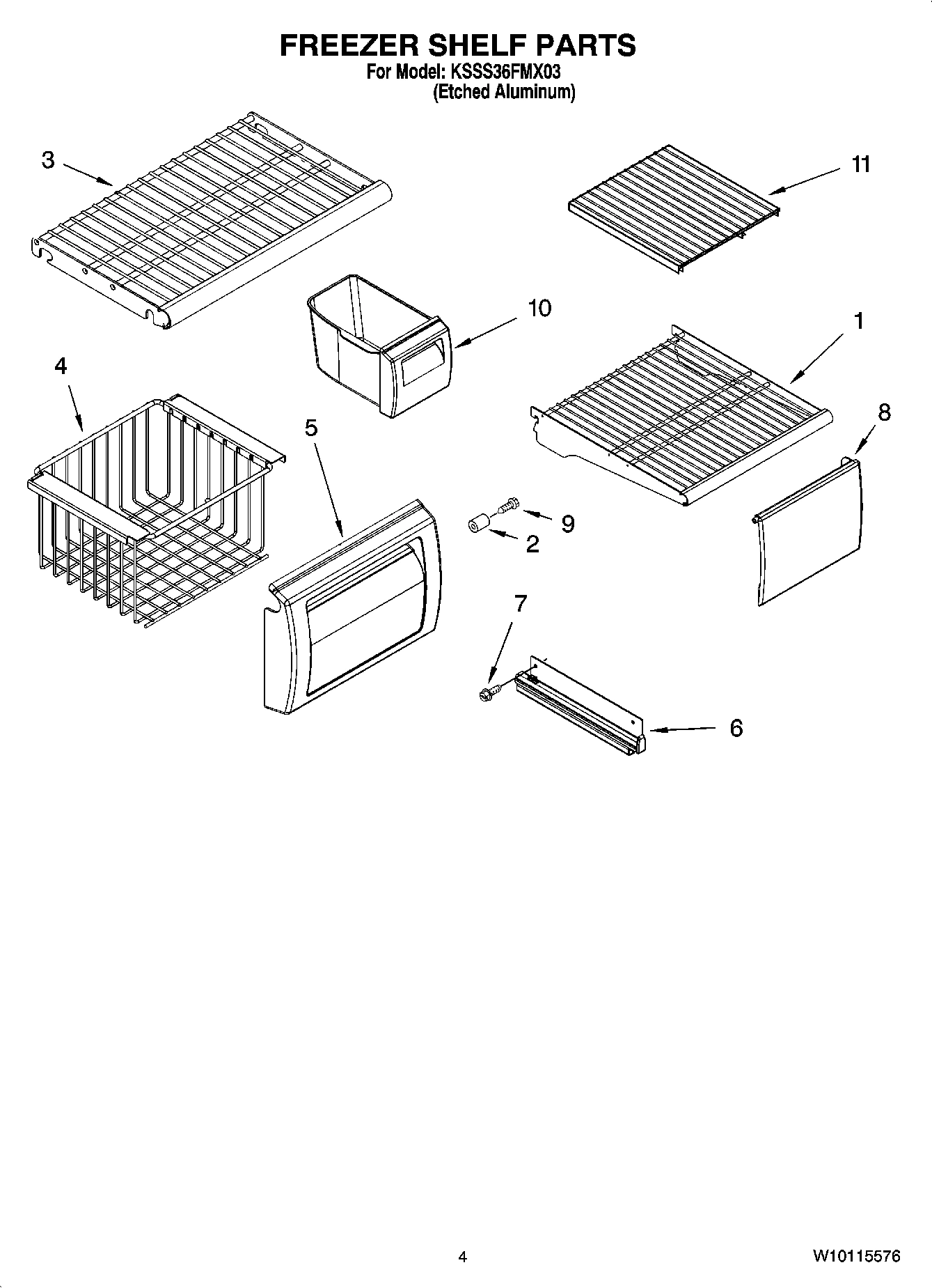 03 - FREEZER SHELF PARTS