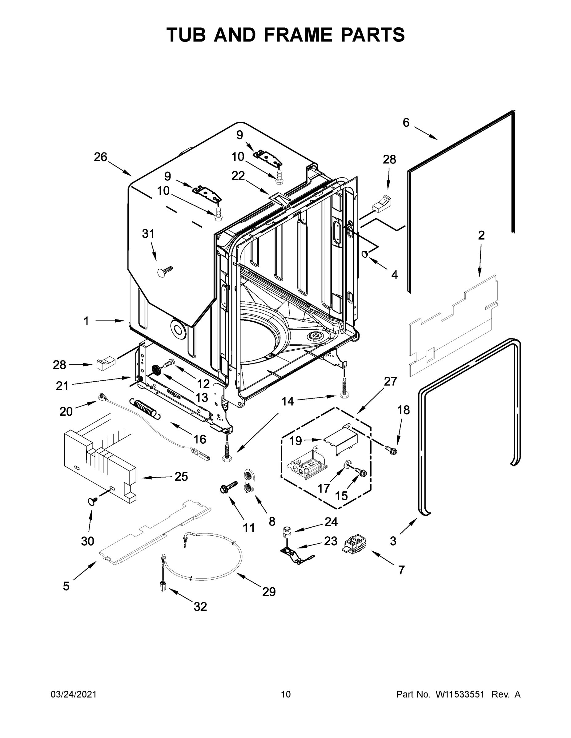 06 - TUB AND FRAME PARTS