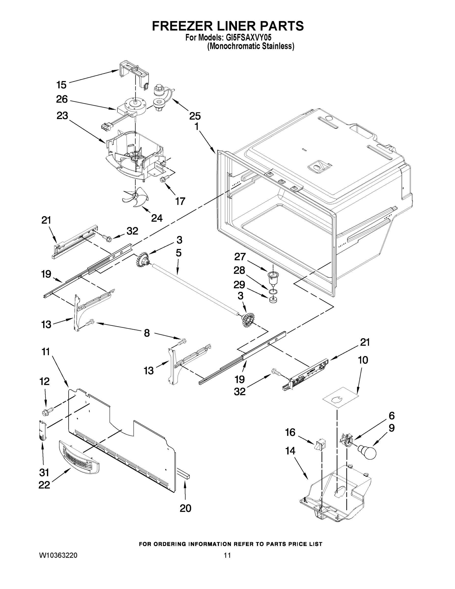 06 - FREEZER LINER PARTS