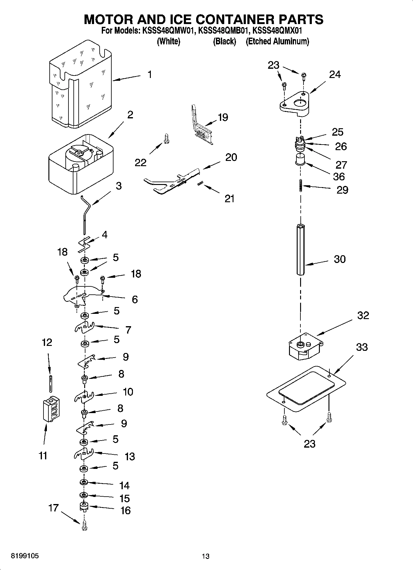 09 - MOTOR AND ICE CONTAINER PARTS