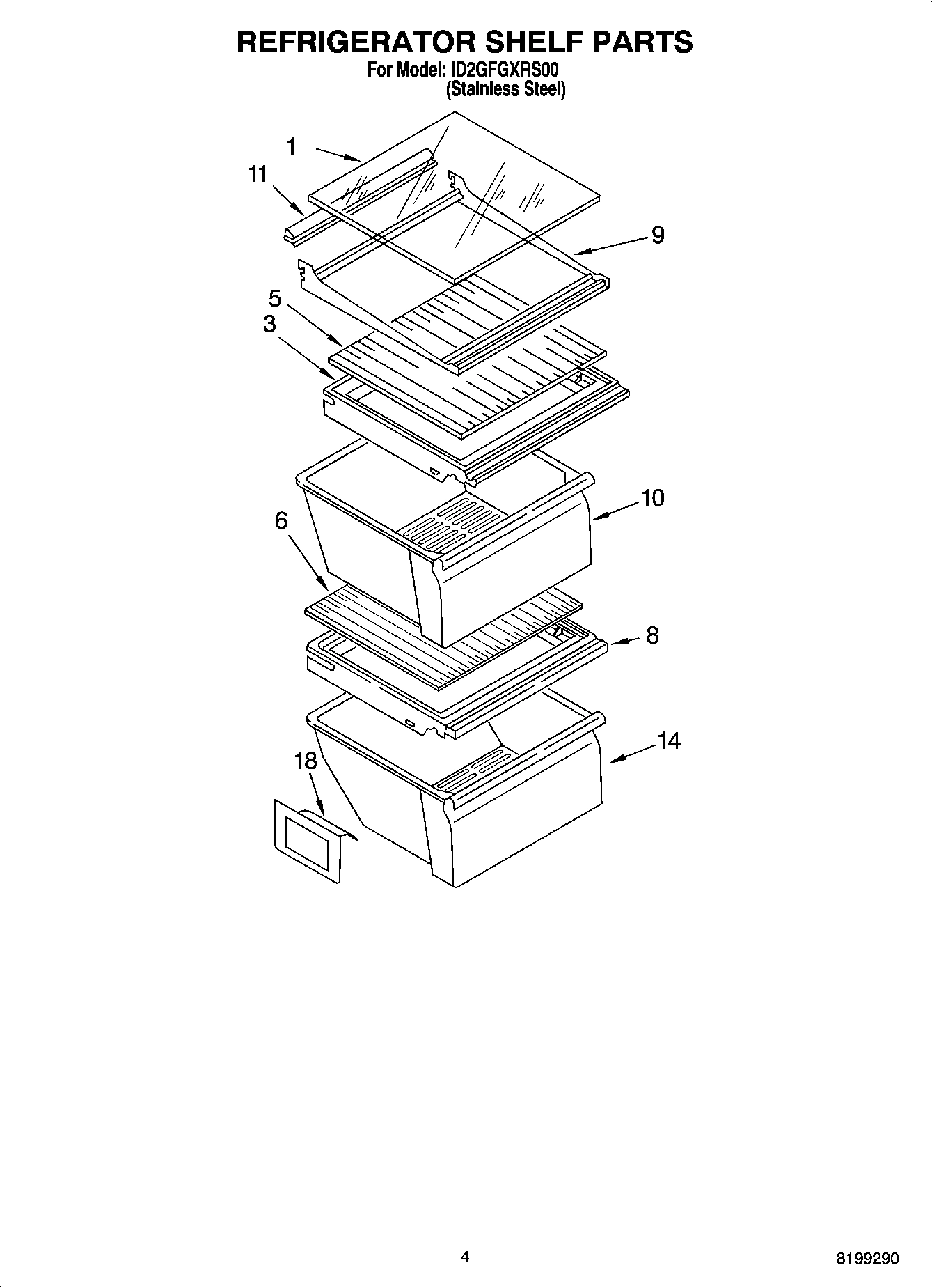 03 - REFRIGERATOR SHELF PARTS
