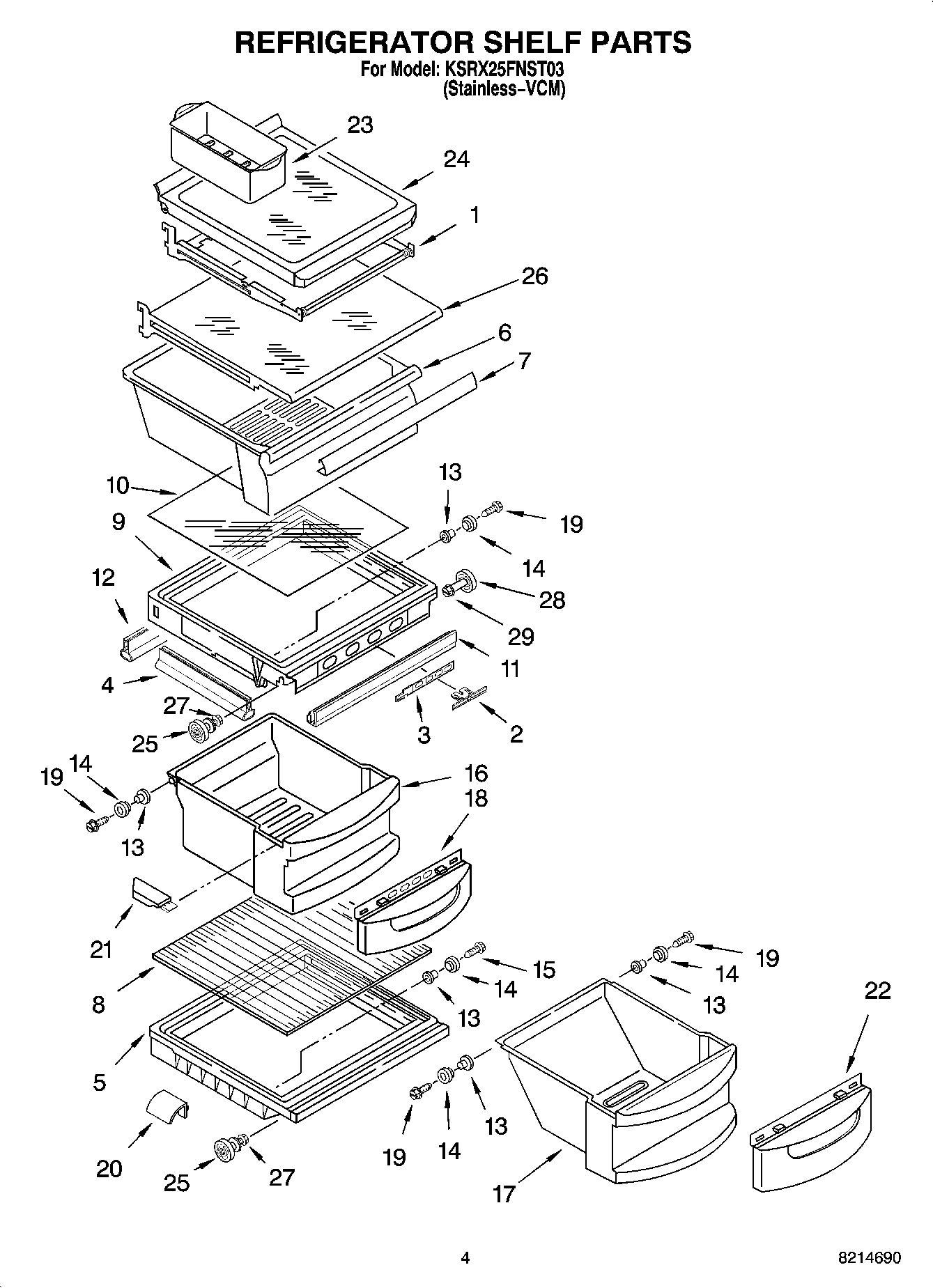 03 - REFRIGERATOR SHELF PARTS