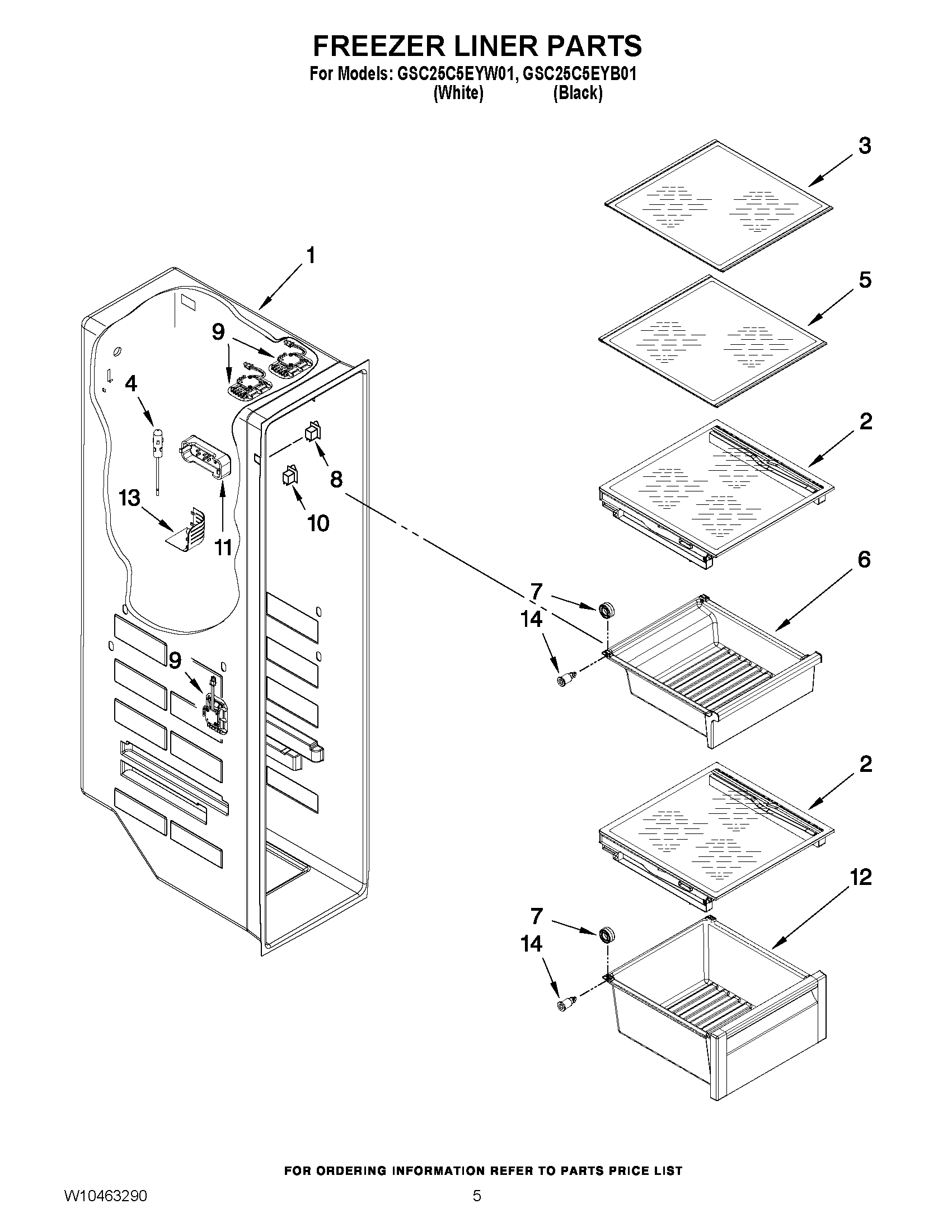 04 - FREEZER LINER PARTS