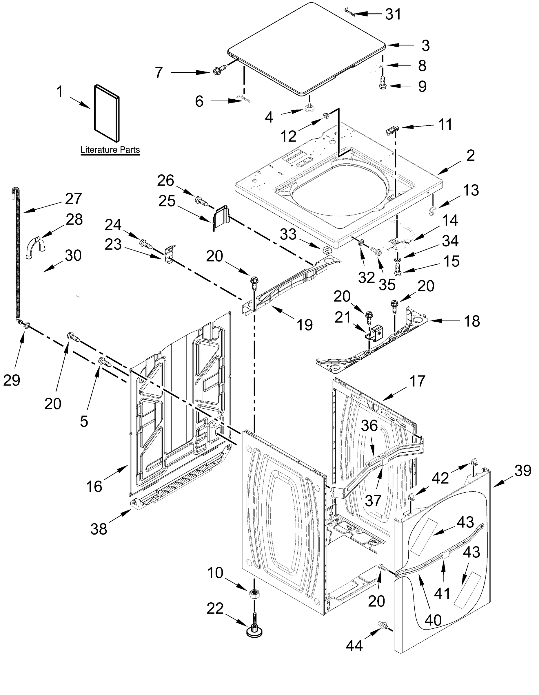 TOP AND CABINET PARTS