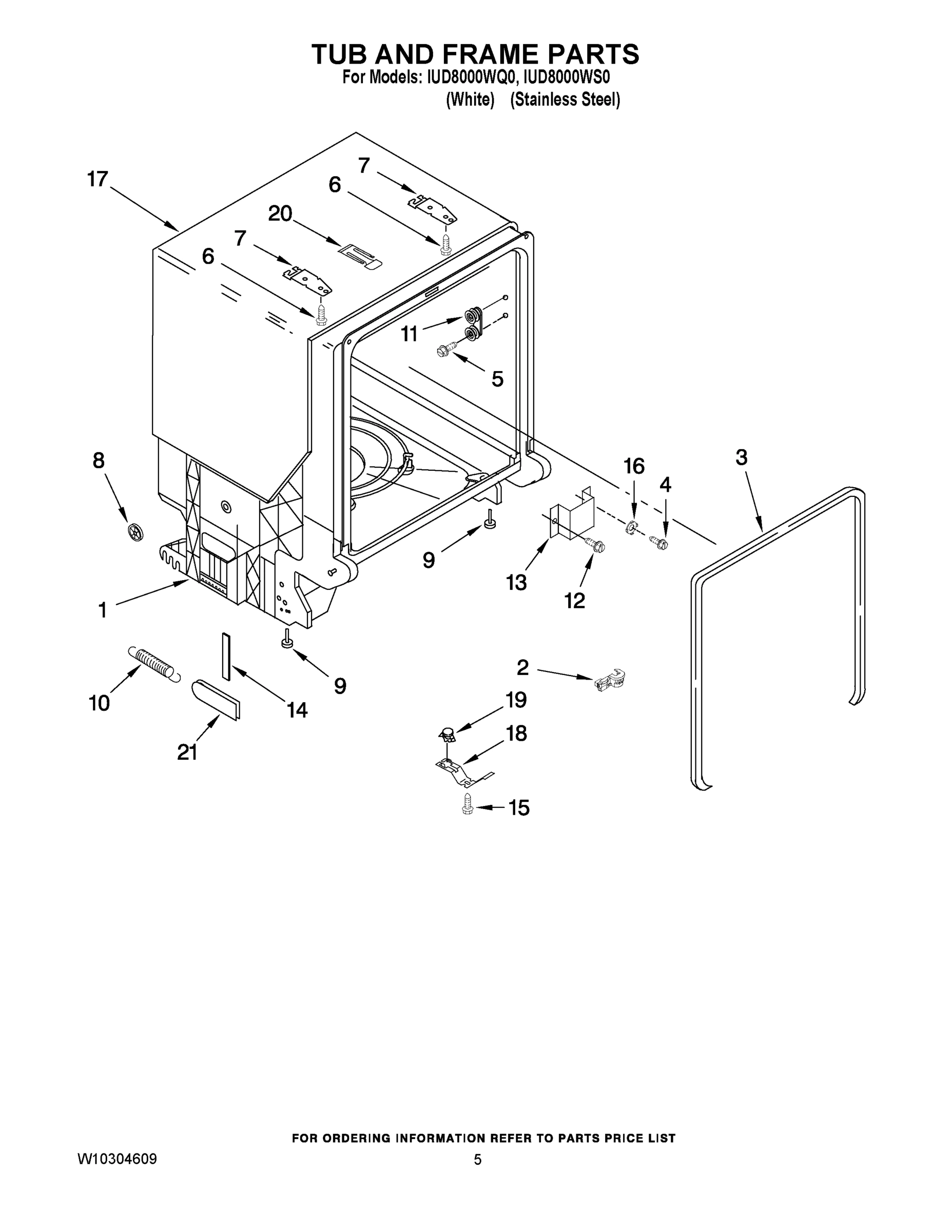 05 - TUB AND FRAME PARTS
