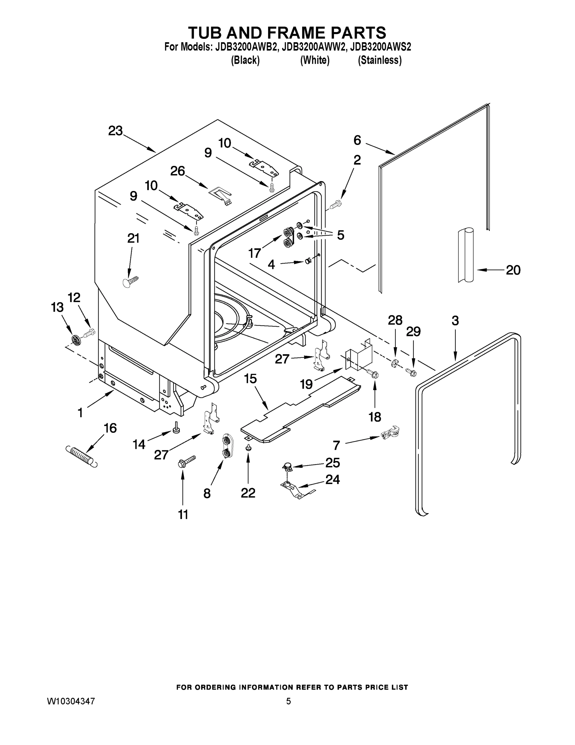 05 - TUB AND FRAME PARTS