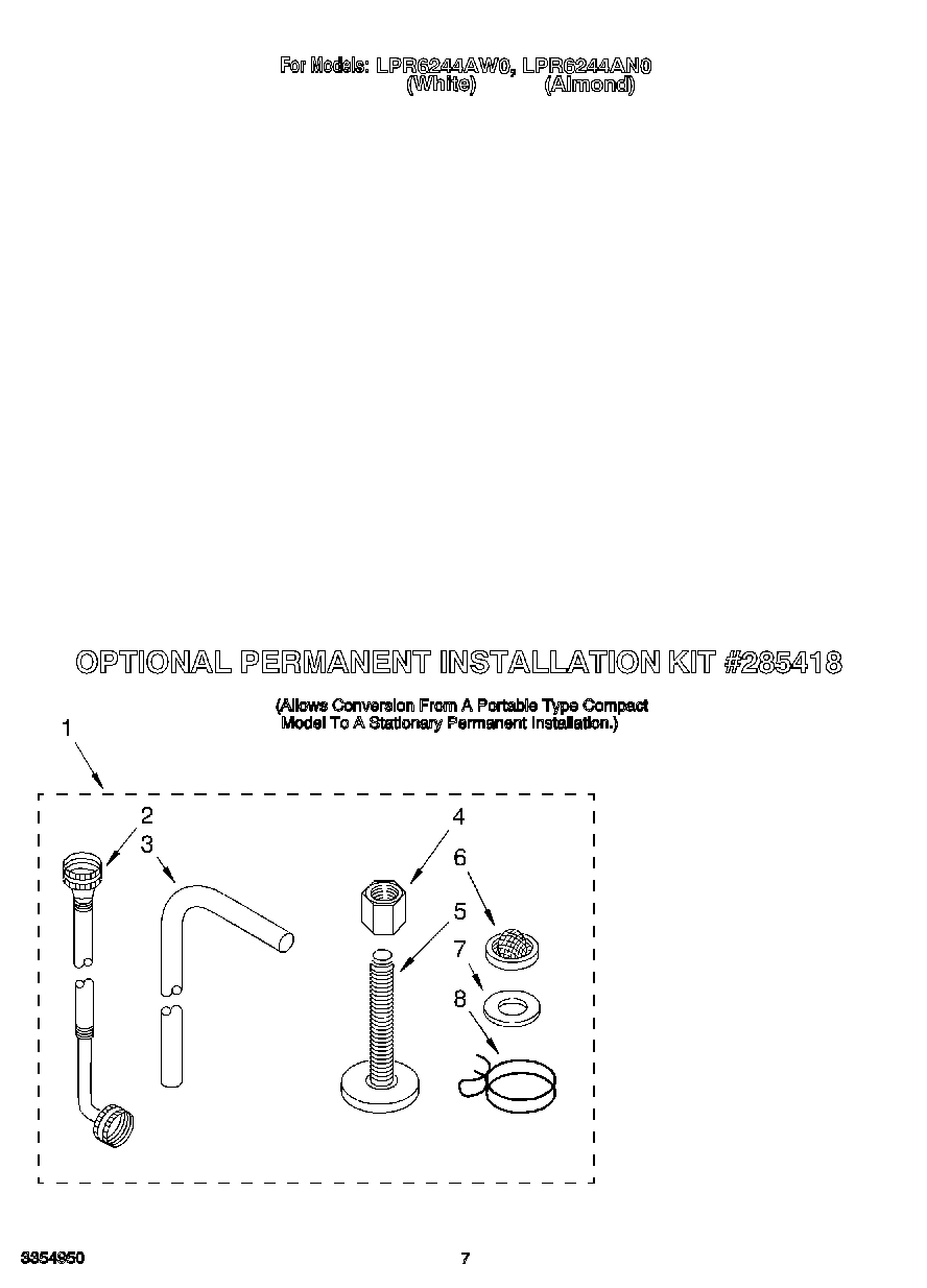 07 - OPTIONAL PERMANENT INSTALLATION KIT