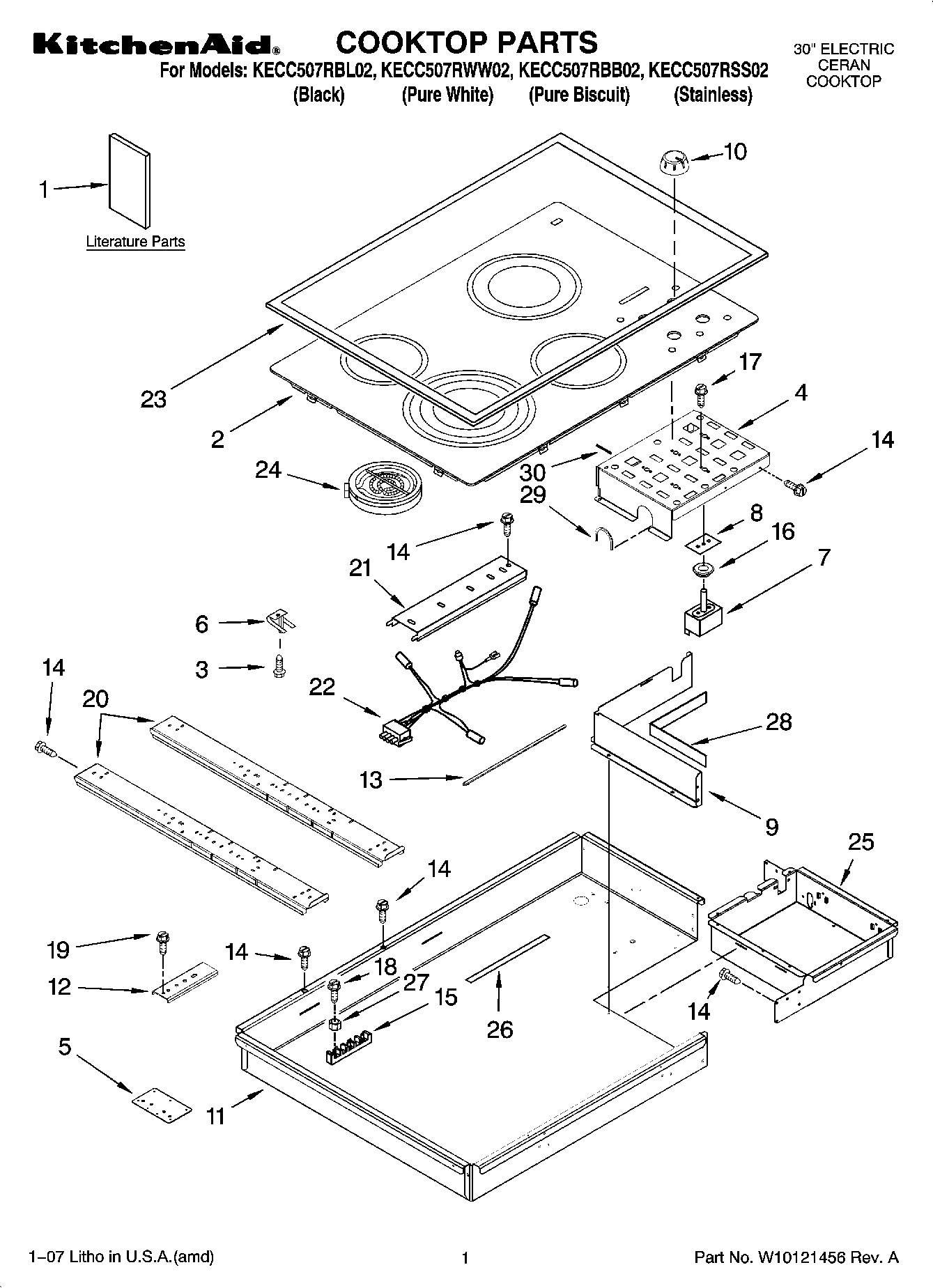 01 - COOKTOP PARTS, OPTIONAL PARTS