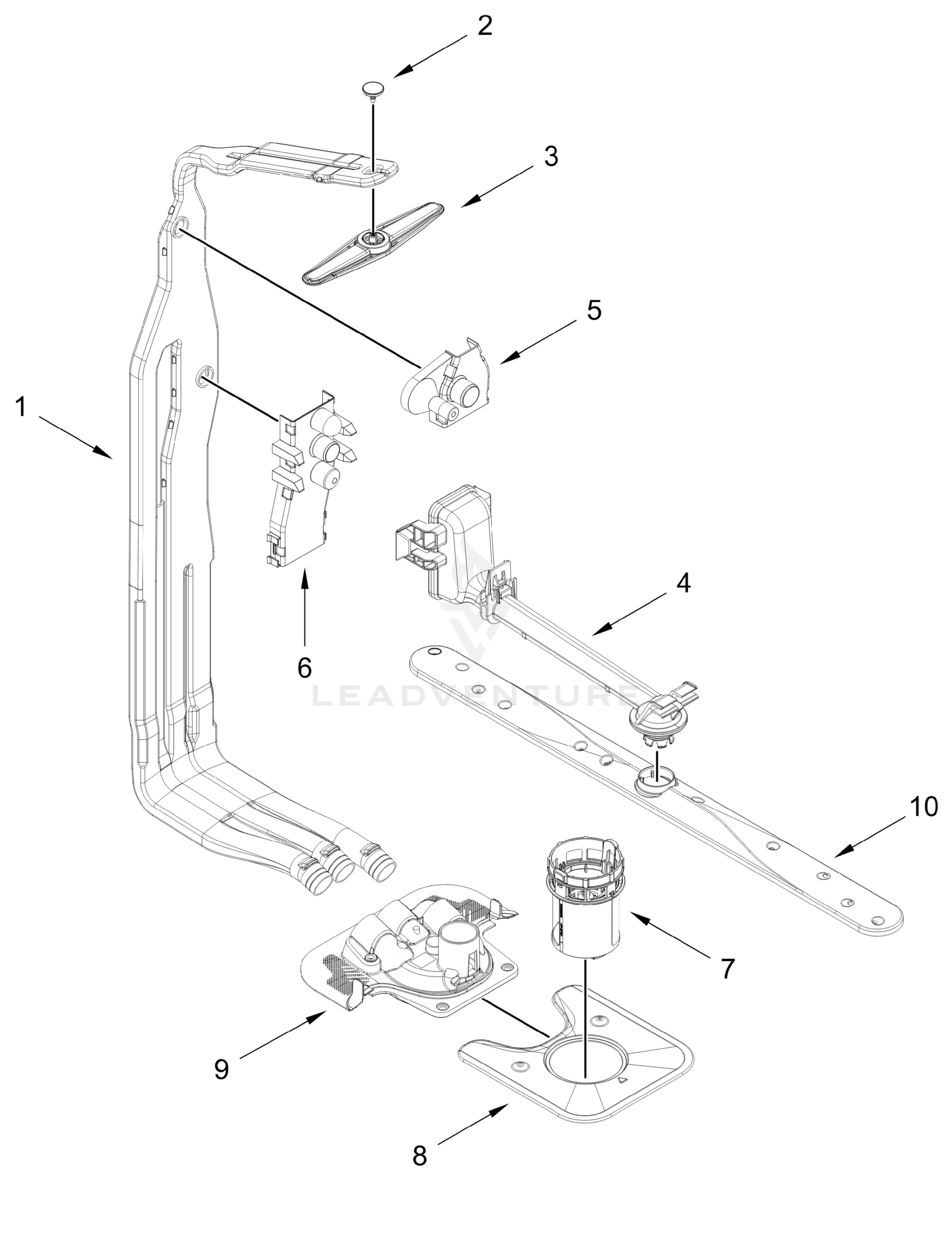 UPPER WASH AND RINSE PARTS