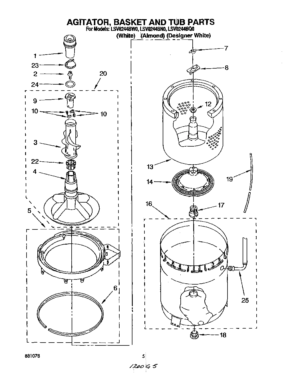 04 - AGITATOR, BASKET AND TUB