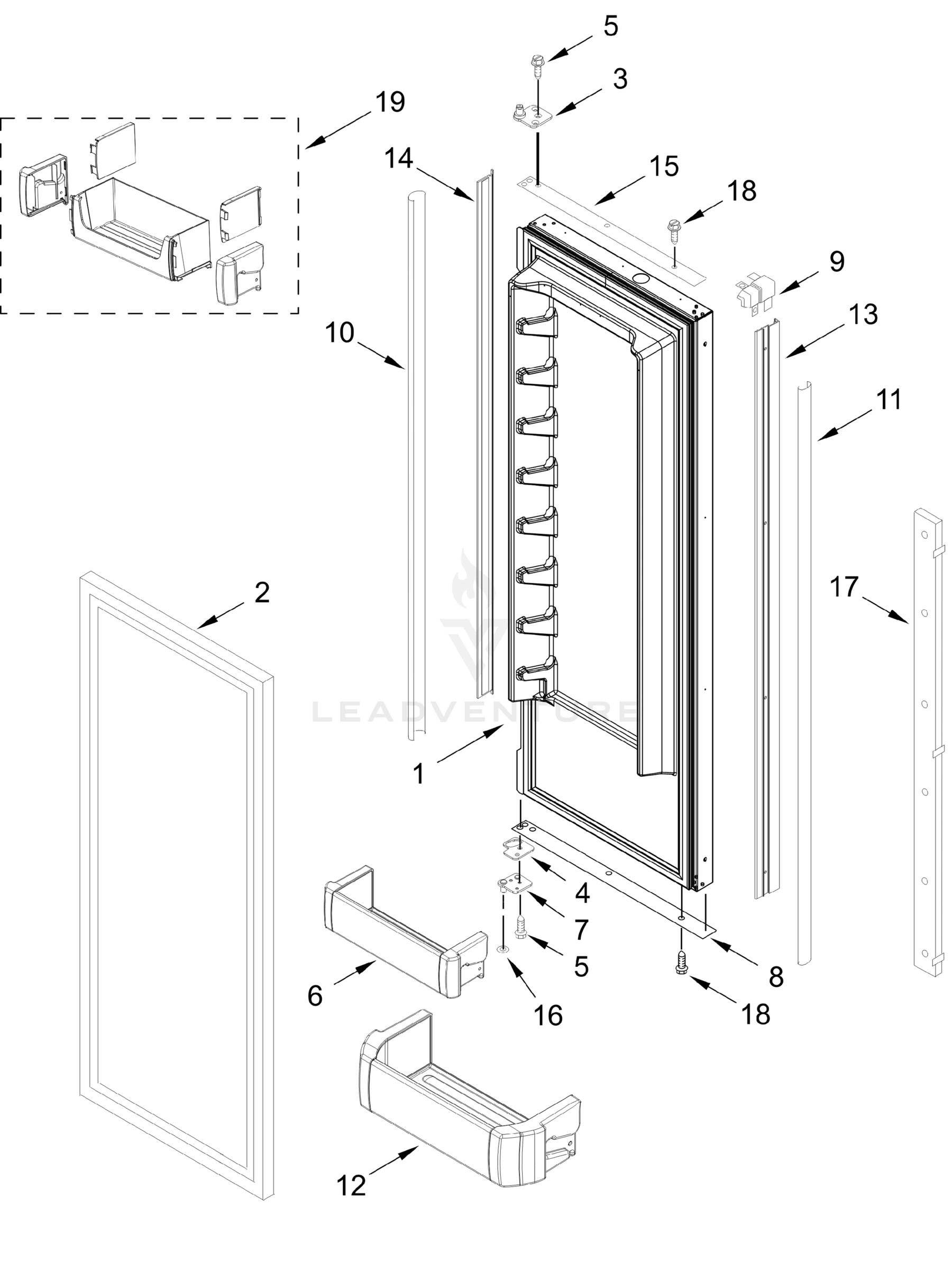 REFRIGERATOR DOOR PARTS