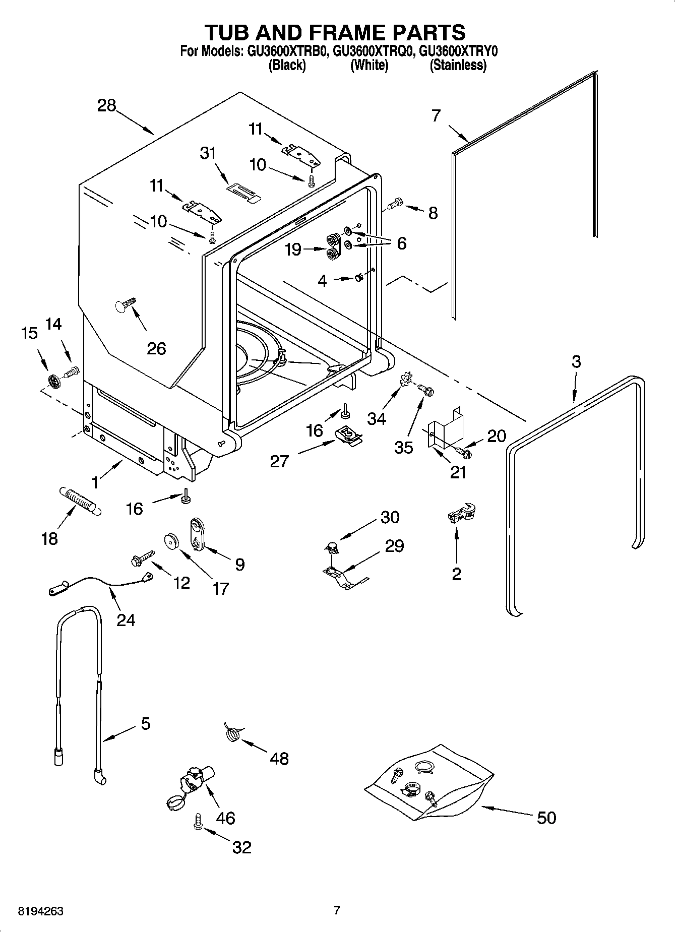 07 - TUB AND FRAME PARTS