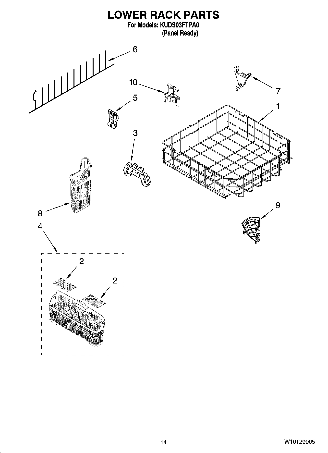 11 - LOWER RACK PARTS, OPTIONAL PARTS (NOT INCLUDED)