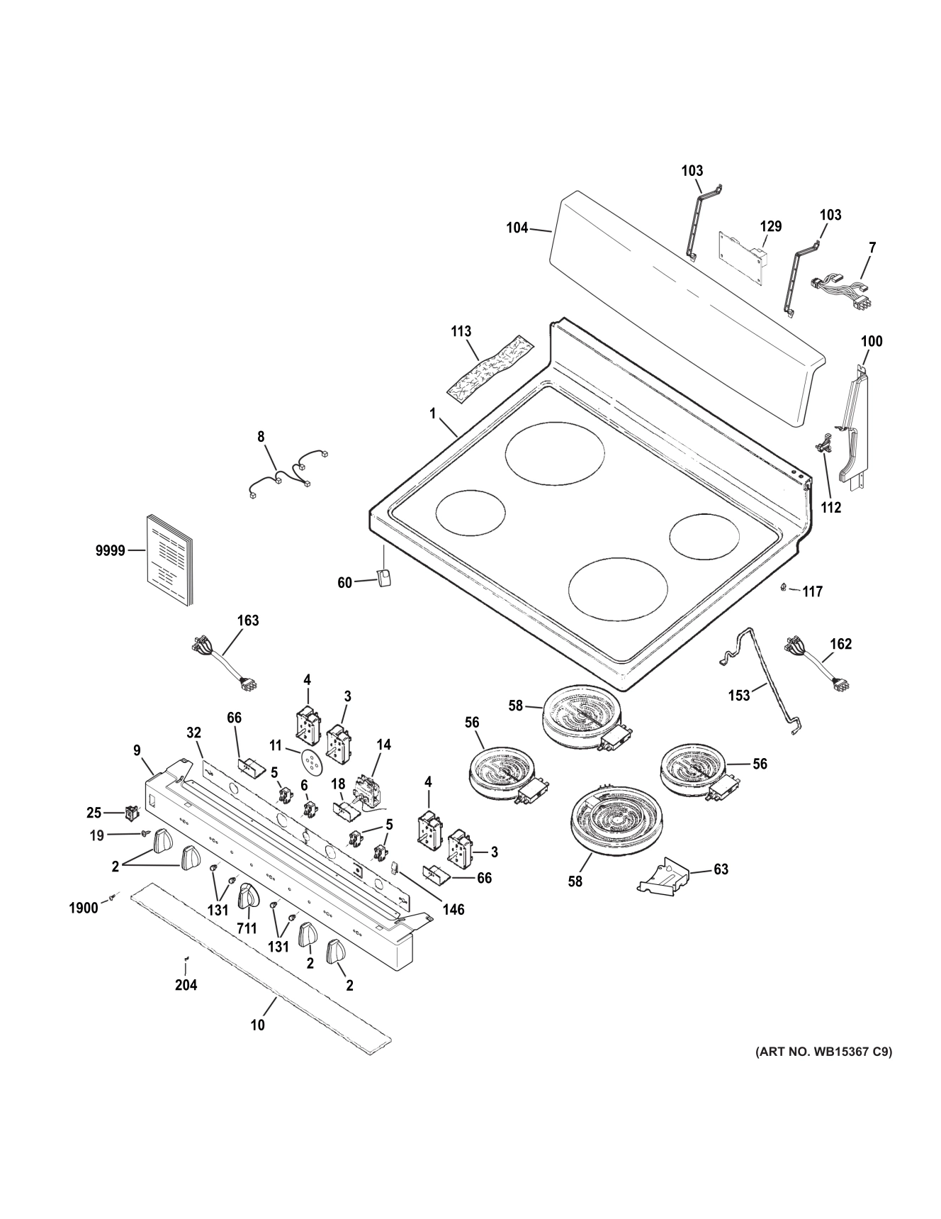 CONTROL PANEL & COOKTOP