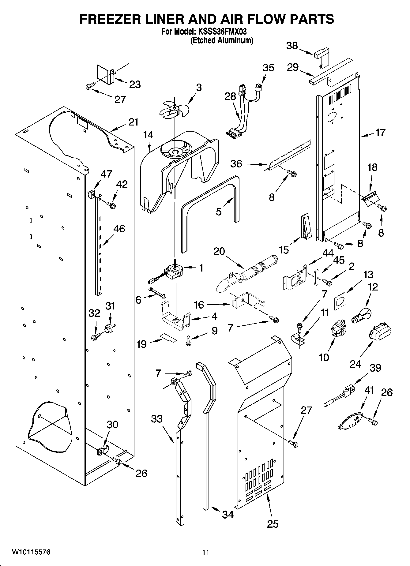 08 - FREEZER LINER AND AIR FLOW PARTS