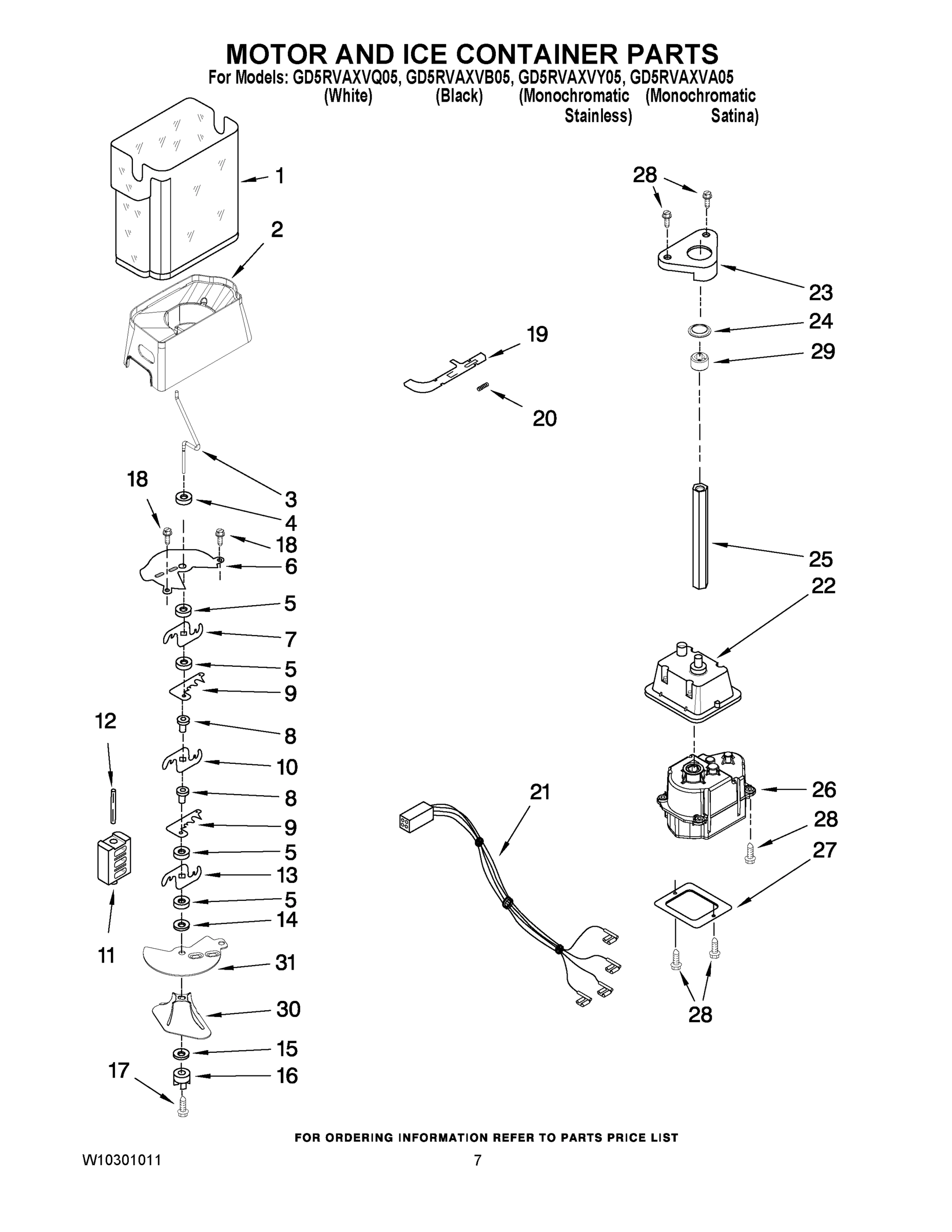05 - MOTOR AND ICE CONTAINER PARTS
