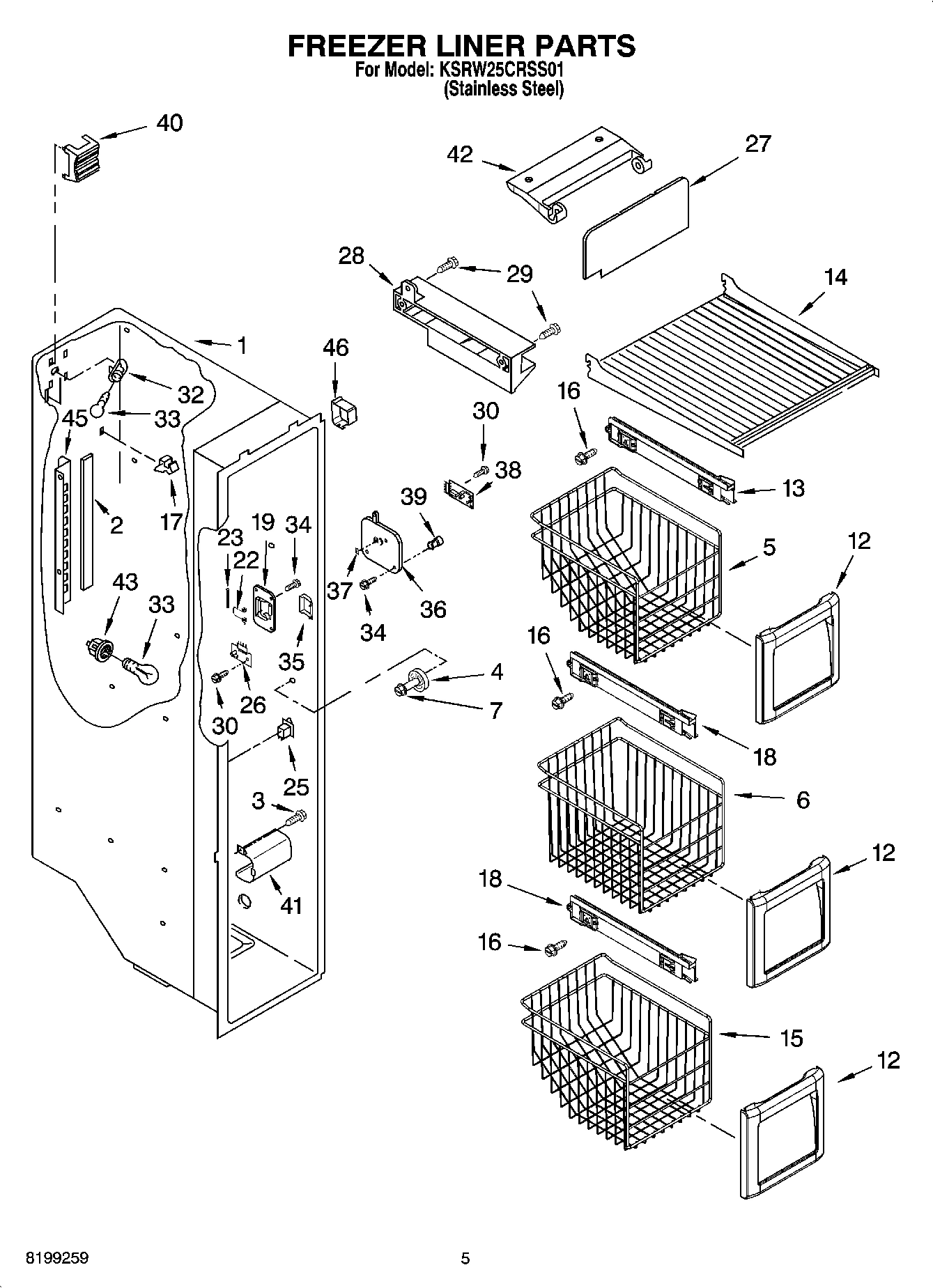 04 - FREEZER LINER PARTS