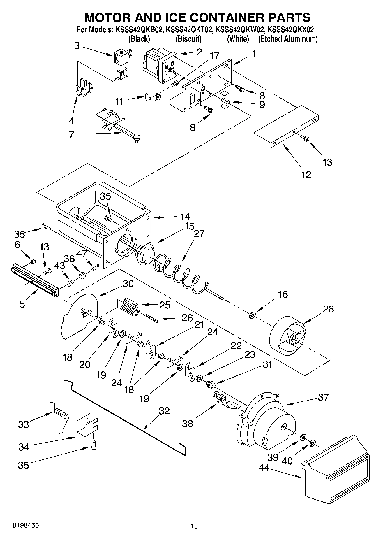 09 - MOTOR AND ICE CONTAINER PARTS