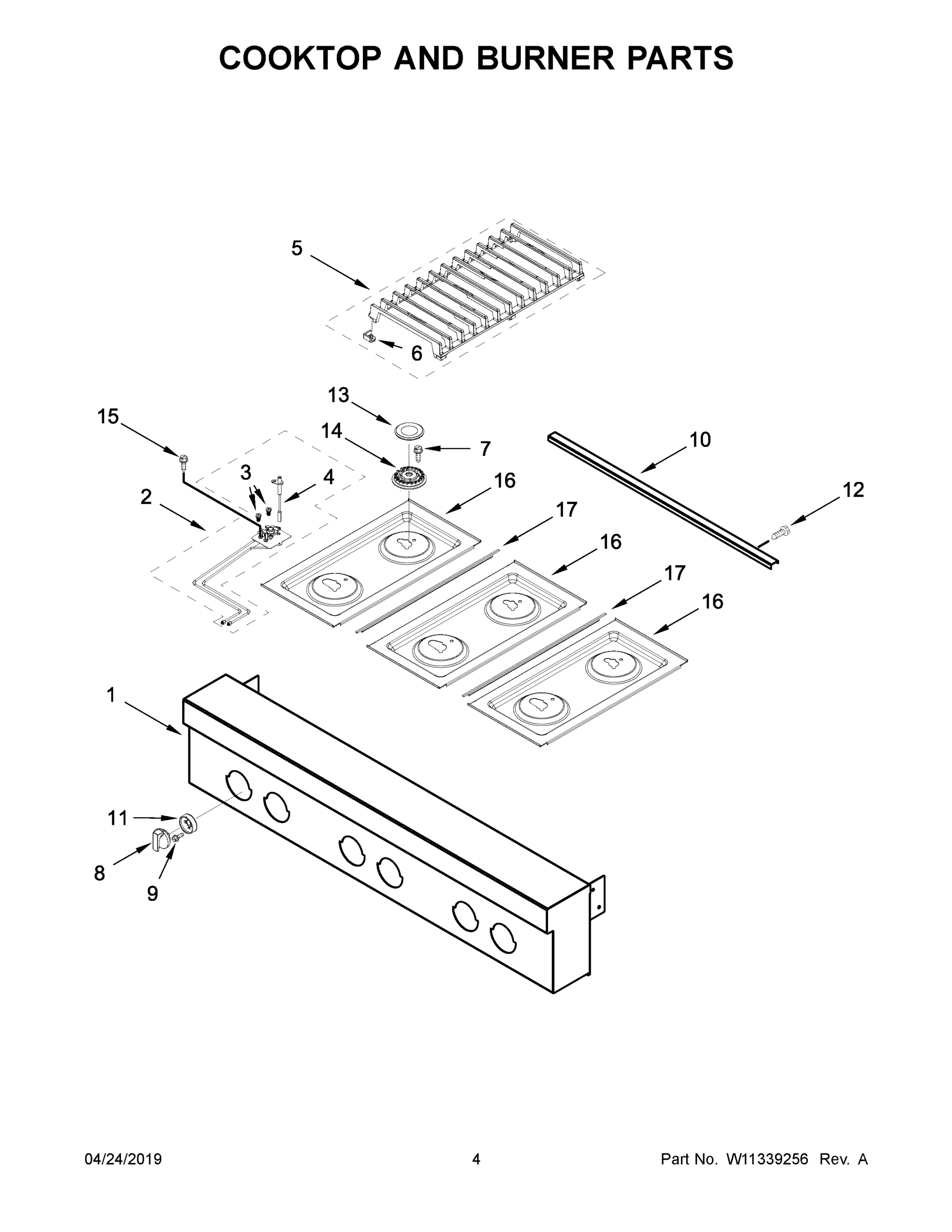 03 - COOKTOP AND BURNER PARTS