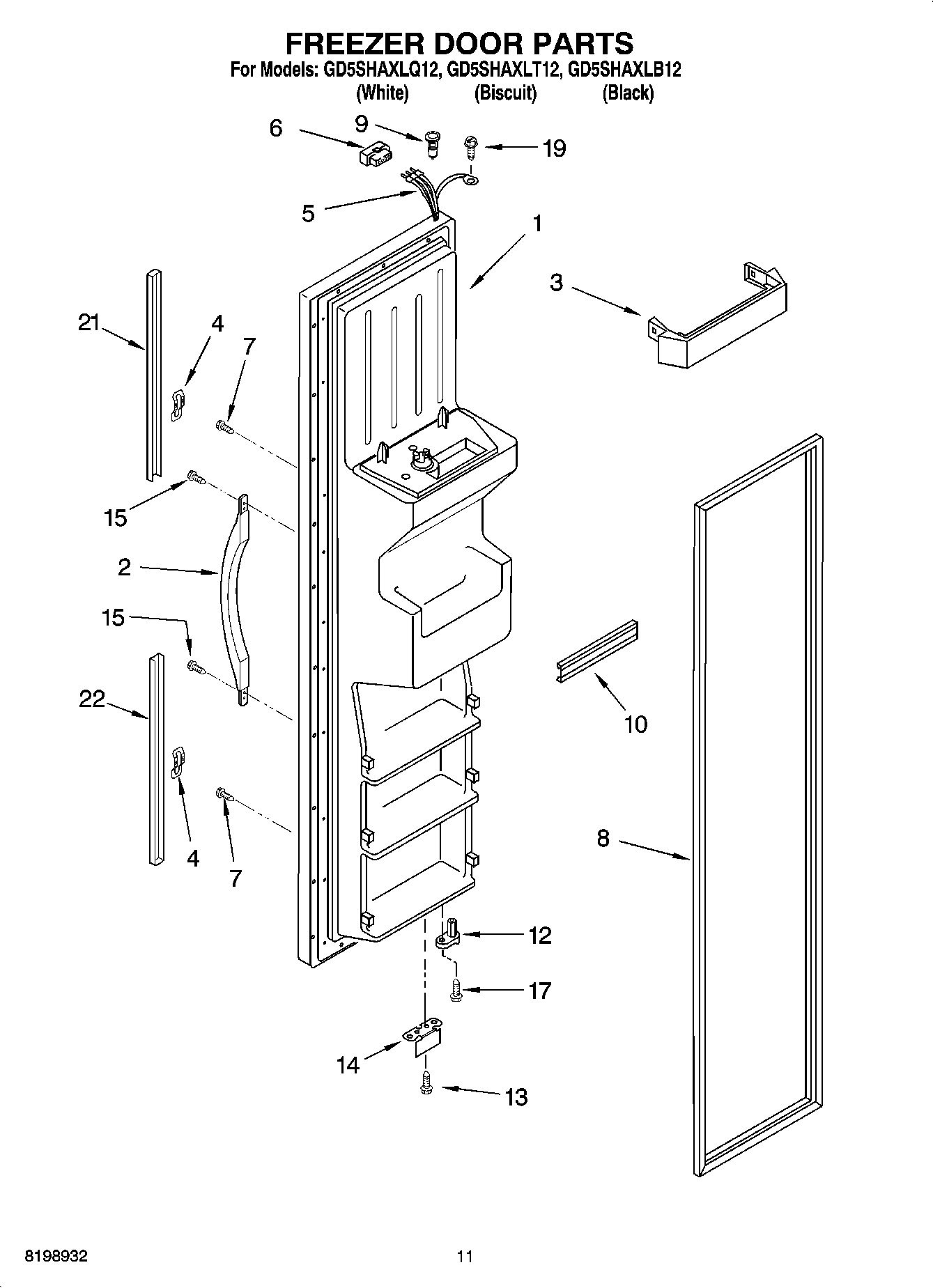 07 - FREEZER DOOR PARTS