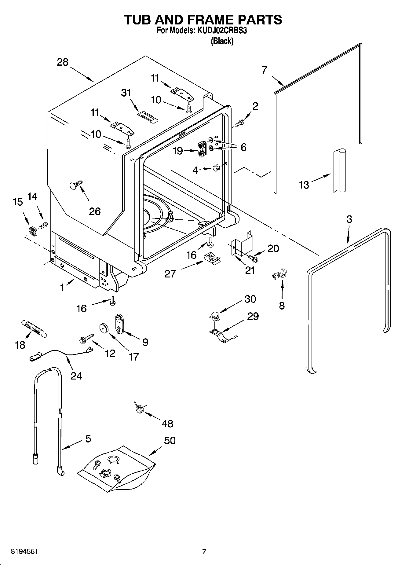 07 - TUB AND FRAME PARTS