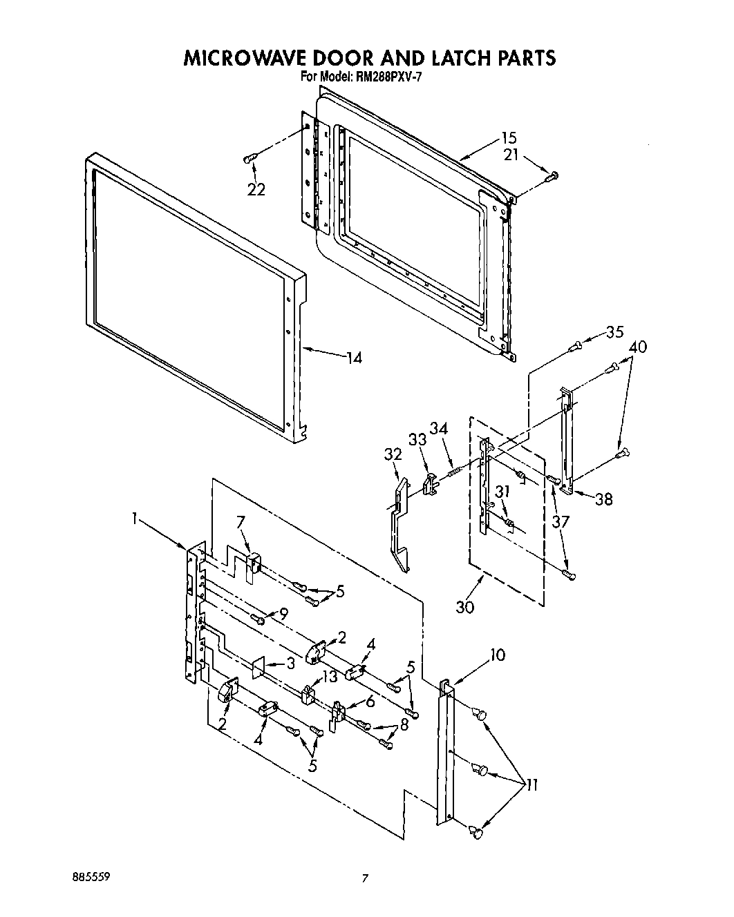 05 - MICROWAVE DOOR AND LATCH