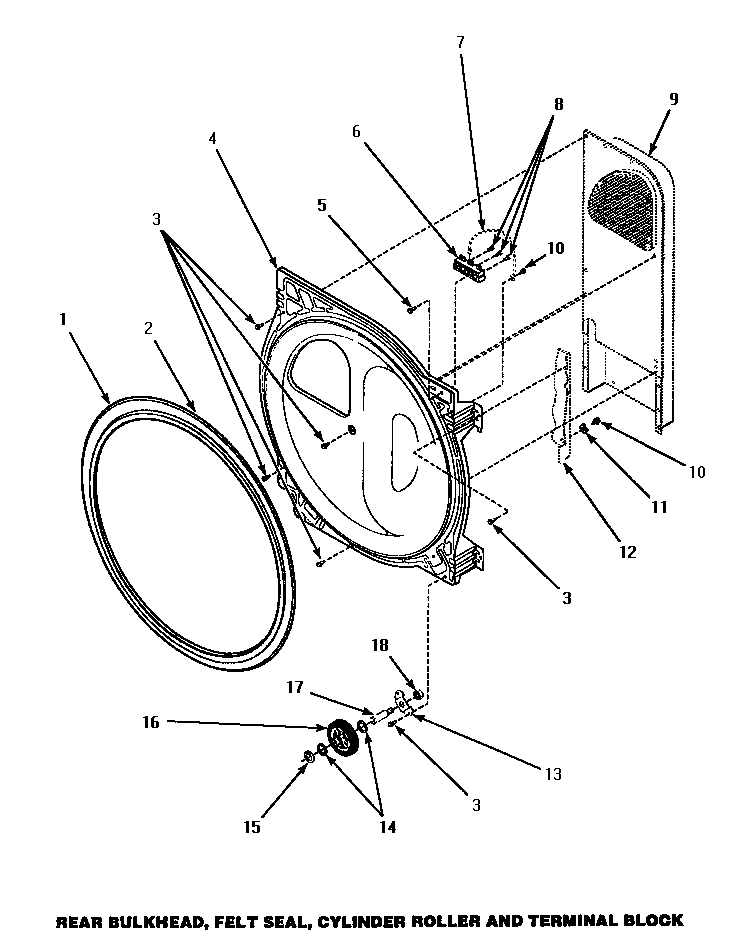 01 - BULKHEAD/FELT SEAL/CYL ROLLER & TERM BLK