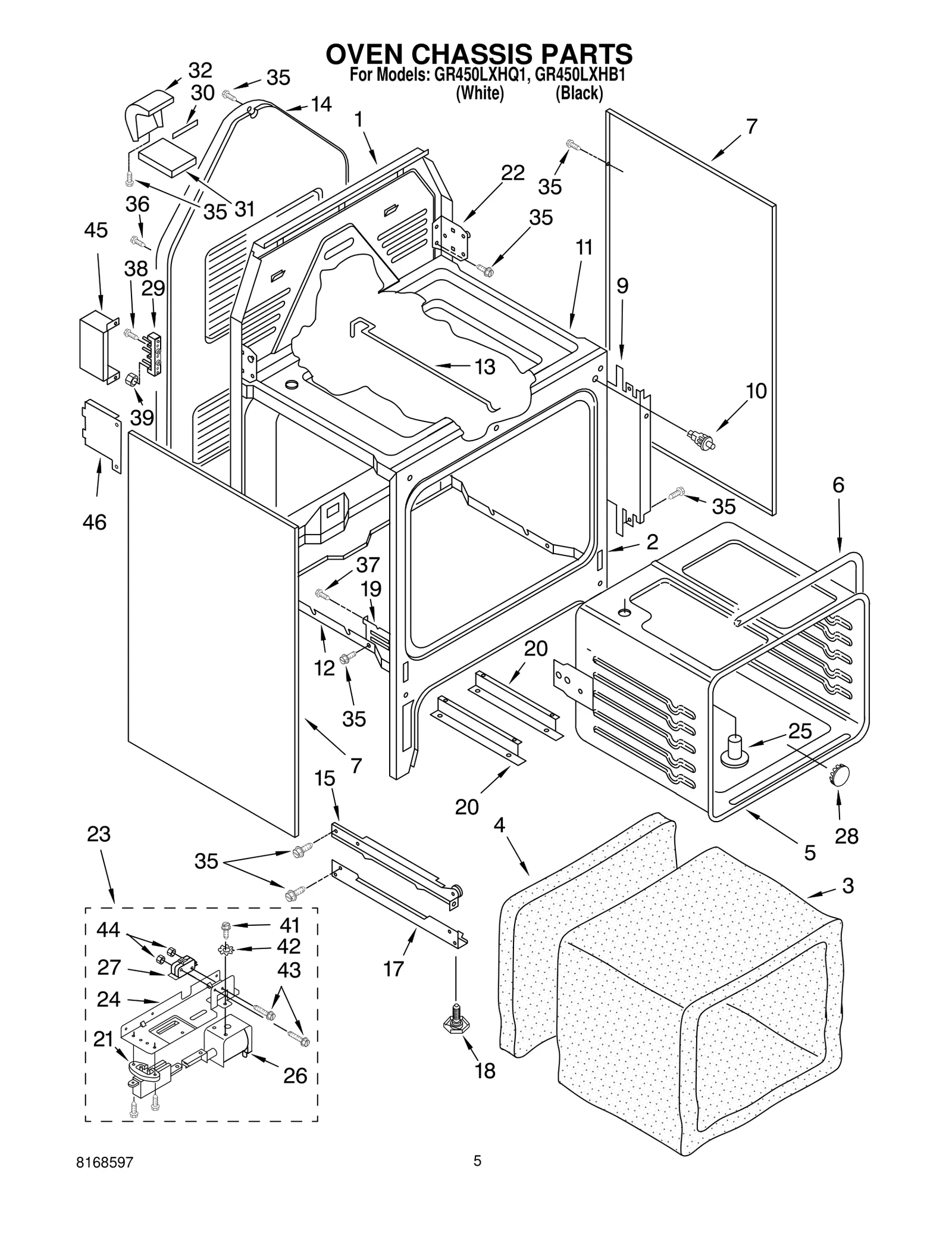 OVEN CHASSIS PARTS