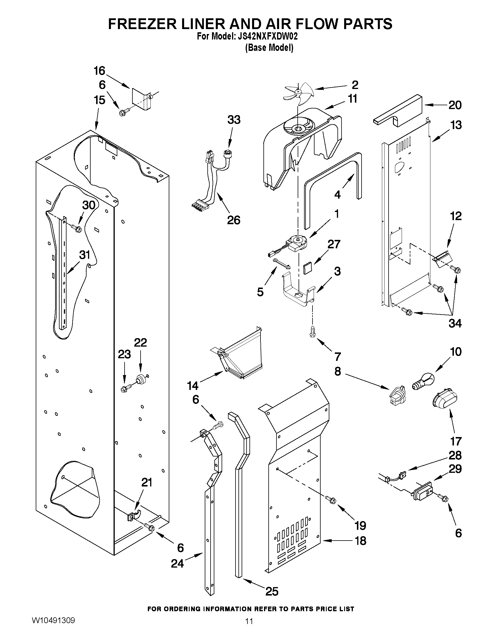 08 - FREEZER LINER AND AIR FLOW PARTS