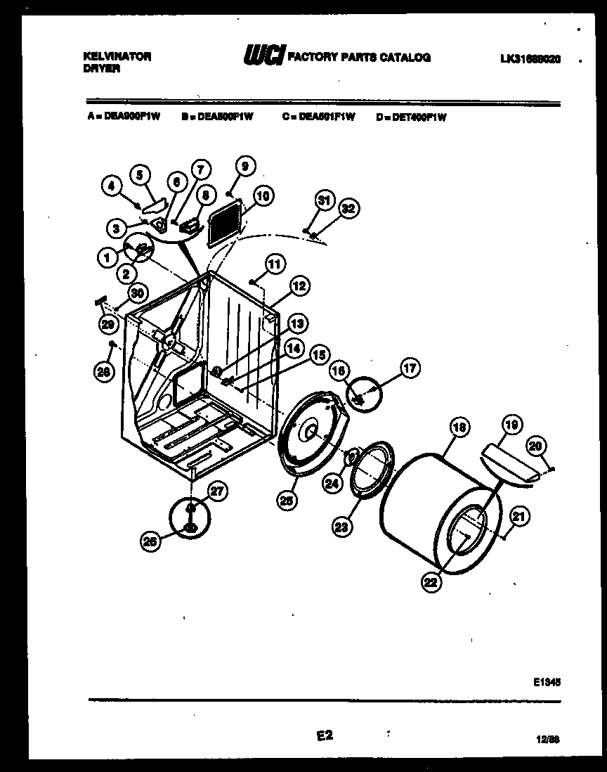 02 - CABINET, DRUM AND BLOWER HOUSING
