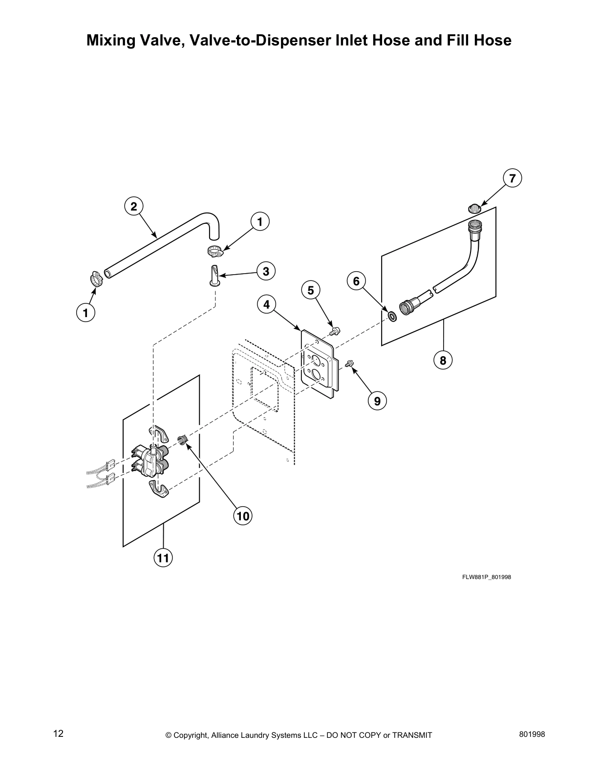 Mixing Valve, Valve-to-Dispenser Inlet Hose and Fill Hose
