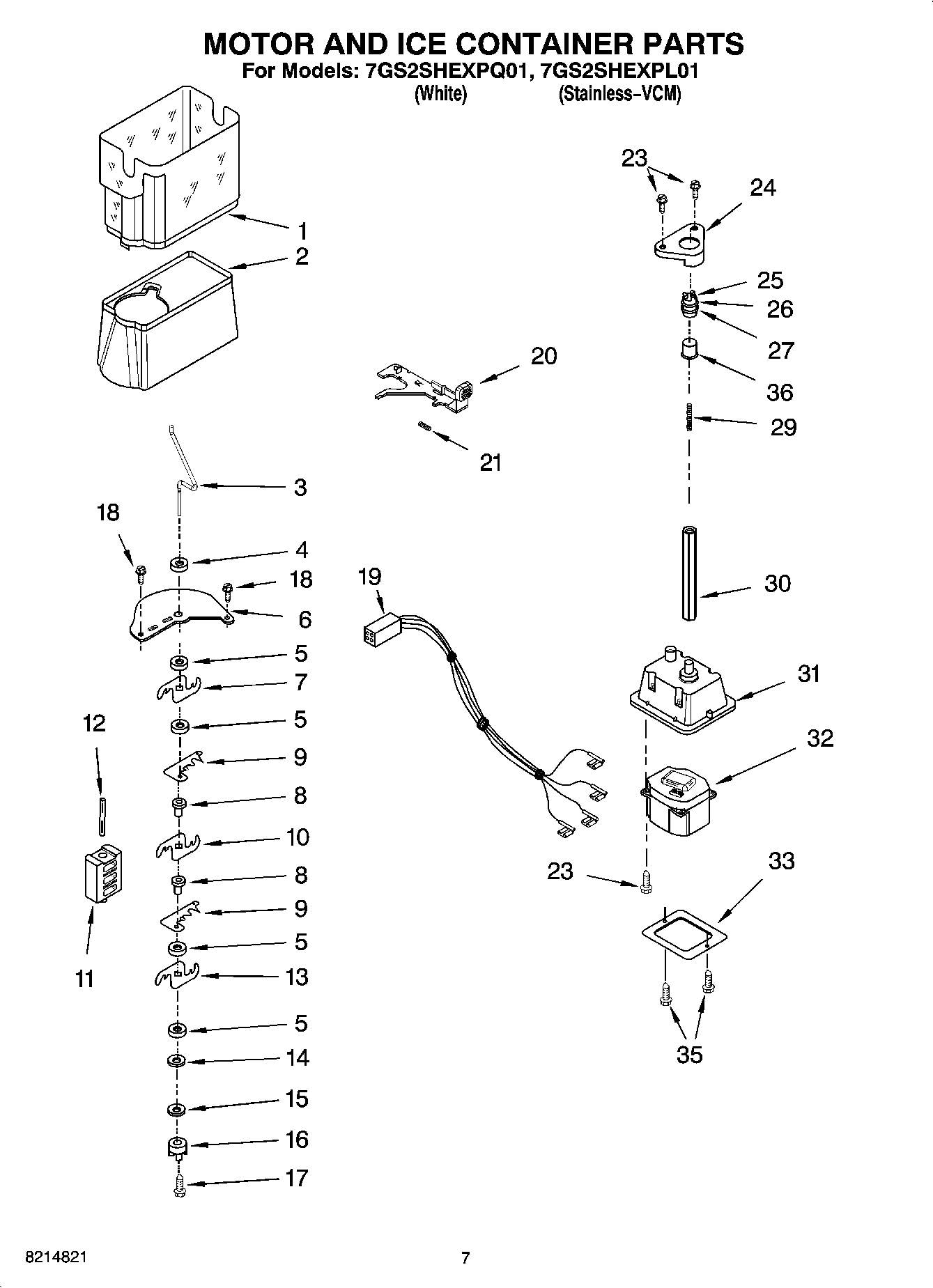 05 - MOTOR AND ICE CONTAINER PARTS