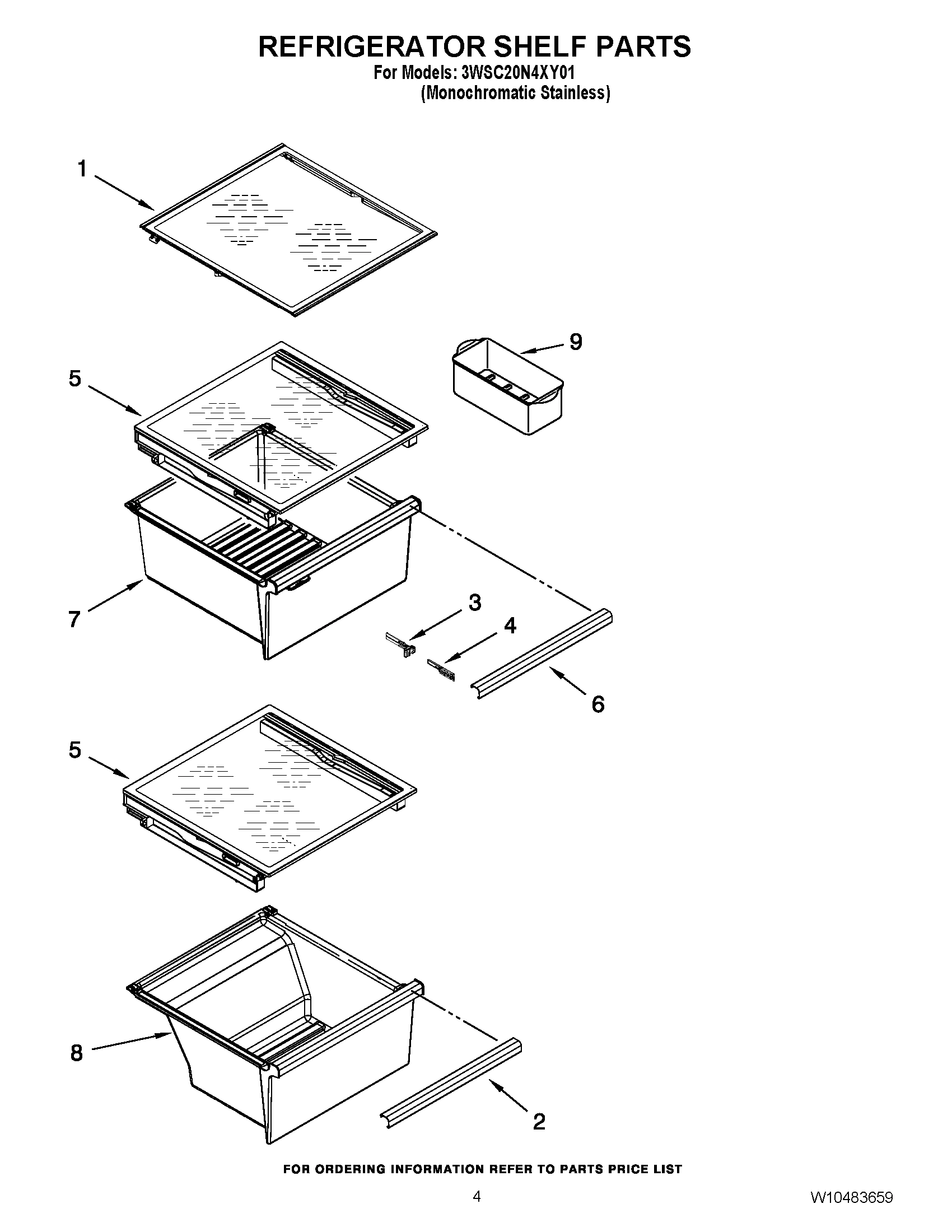 03 - REFRIGERATOR SHELF PARTS