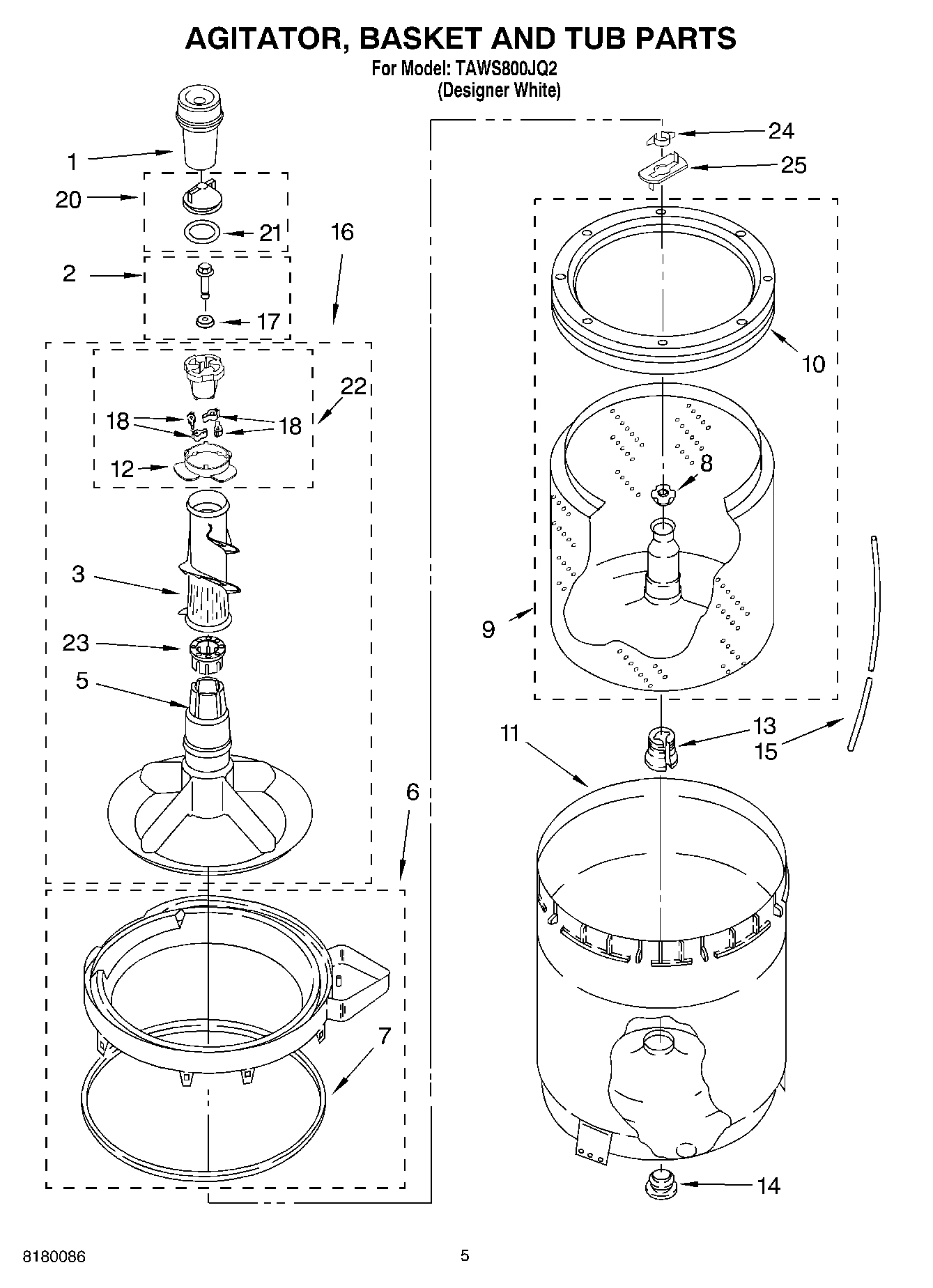 03 - AGITATOR, BASKET AND TUB PARTS