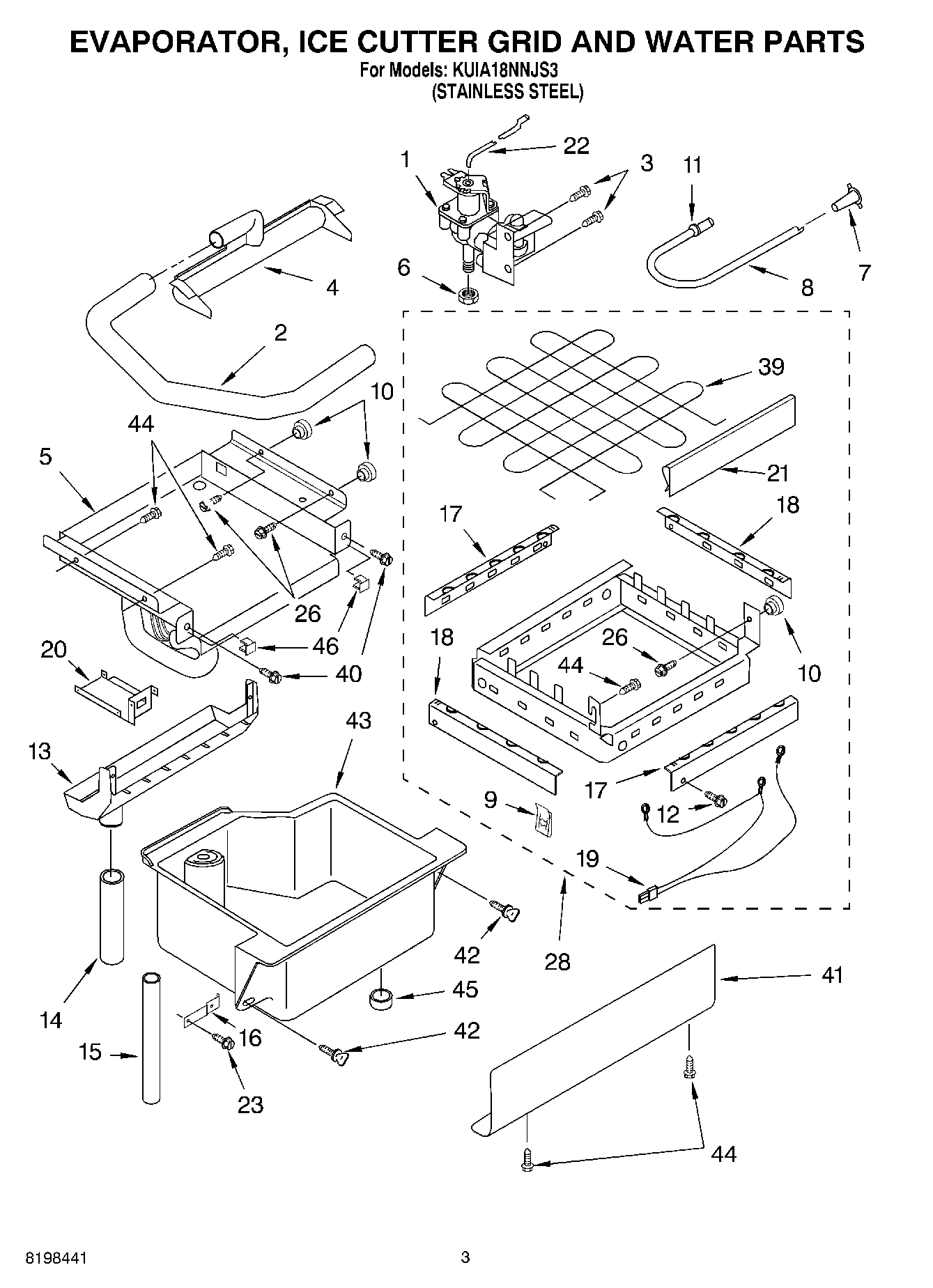 02 - EVAPORATOR ICE CUTTER GRID AND WATER PARTS