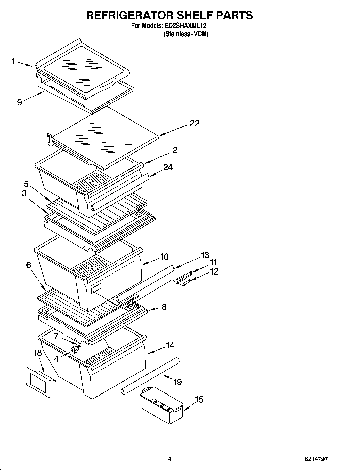 03 - REFRIGERATOR SHELF PARTS