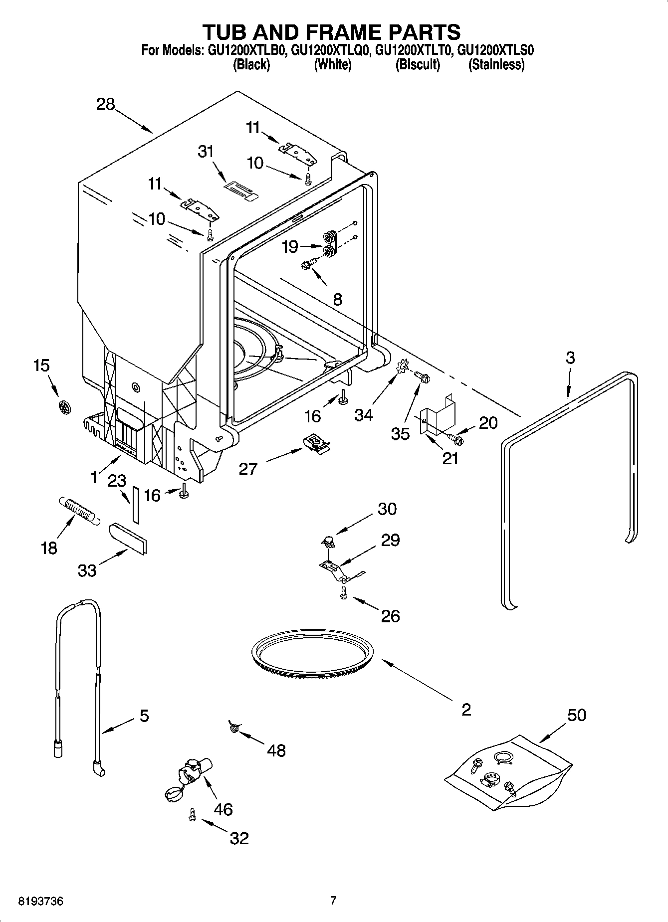 07 - TUB AND FRAME PARTS