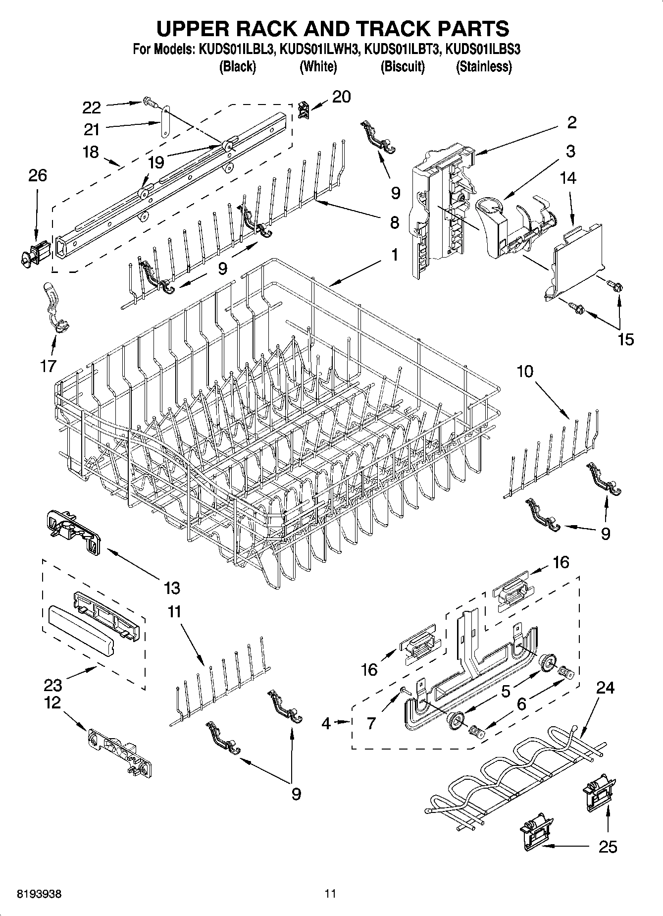 09 - UPPER RACK AND TRACK PARTS
