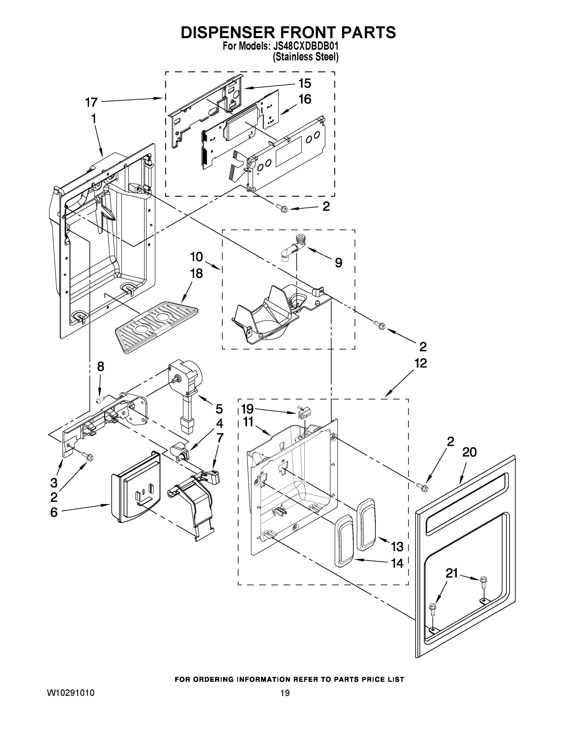 12 - DISPENSER FRONT PARTS