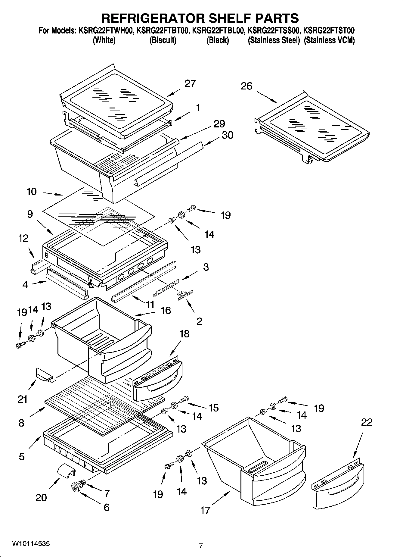 05 - REFRIGERATOR SHELF PARTS
