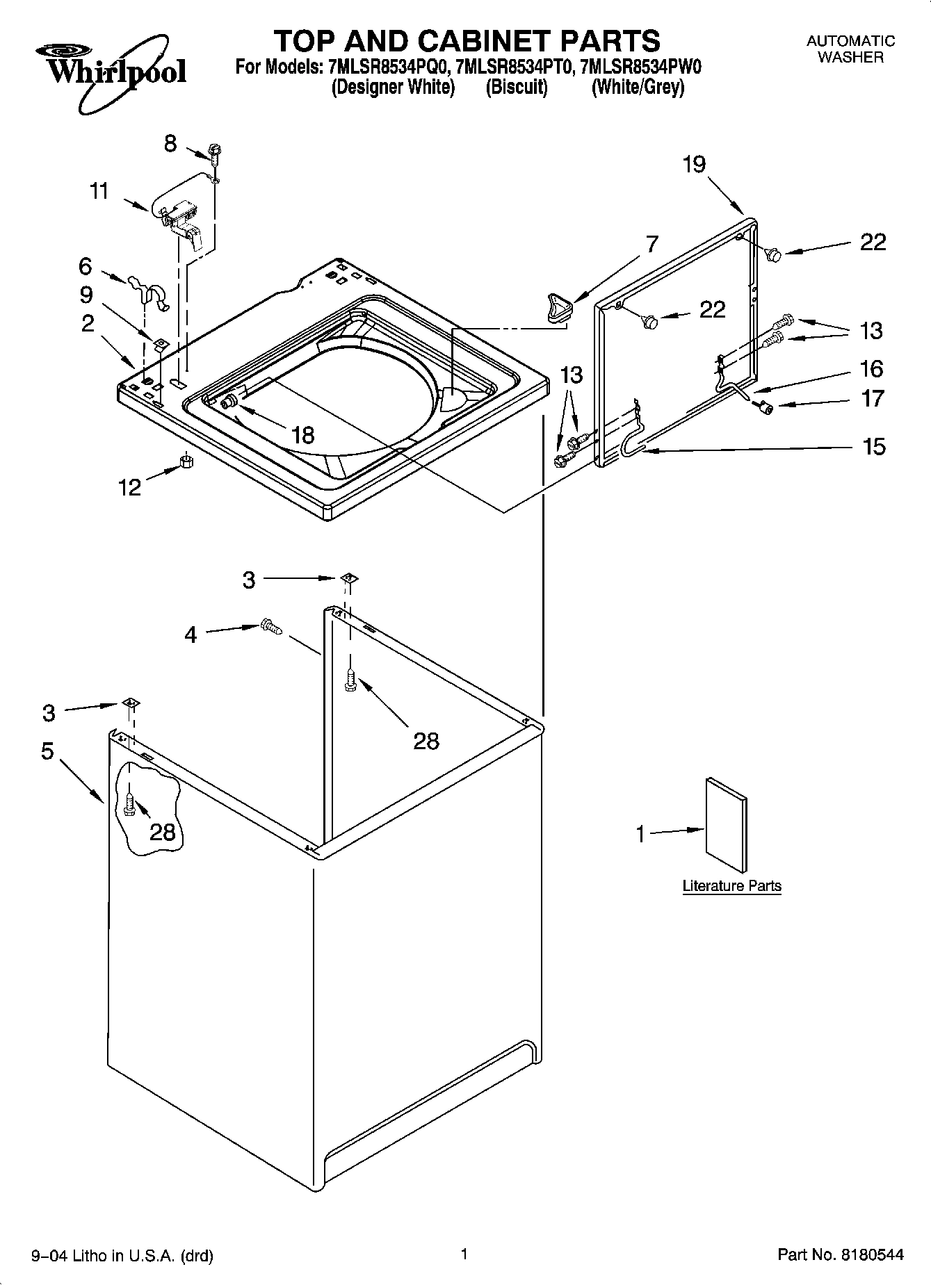 01 - TOP AND CABINET PARTS