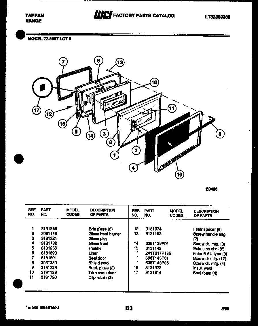 03 - LOWER OVEN DOOR PARTS