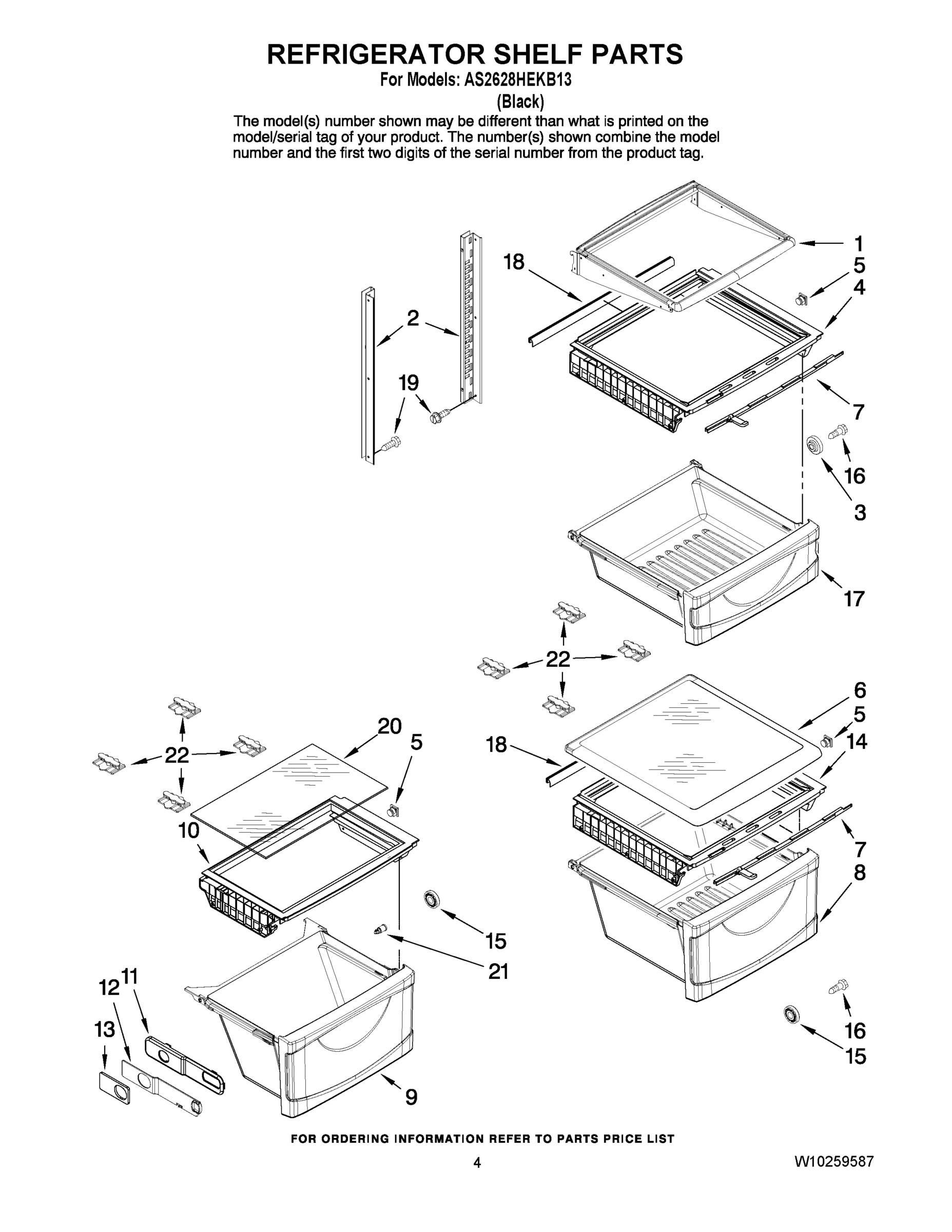 03 - REFRIGERATOR SHELF PARTS