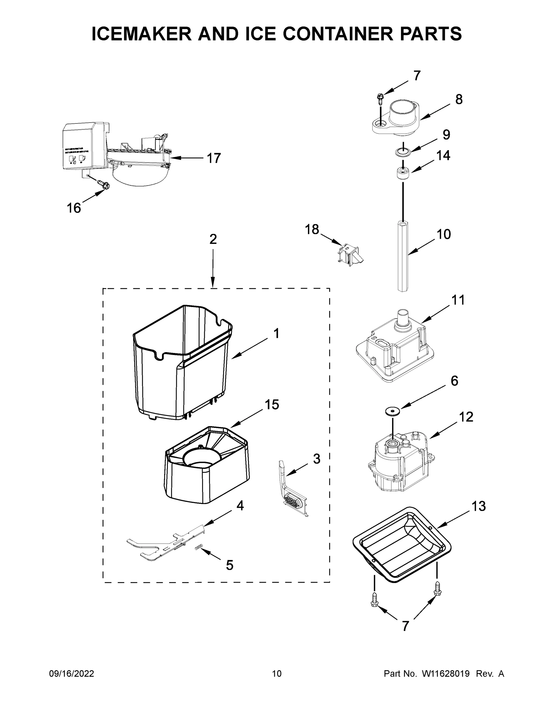 06 - ICEMAKER AND ICE CONTAINER PARTS