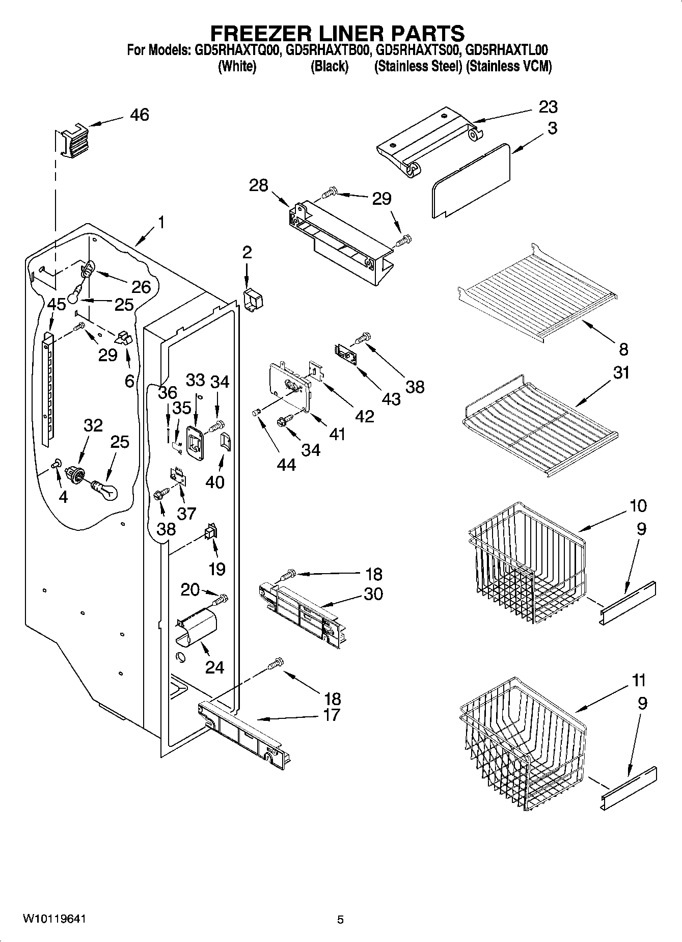 04 - FREEZER LINER PARTS