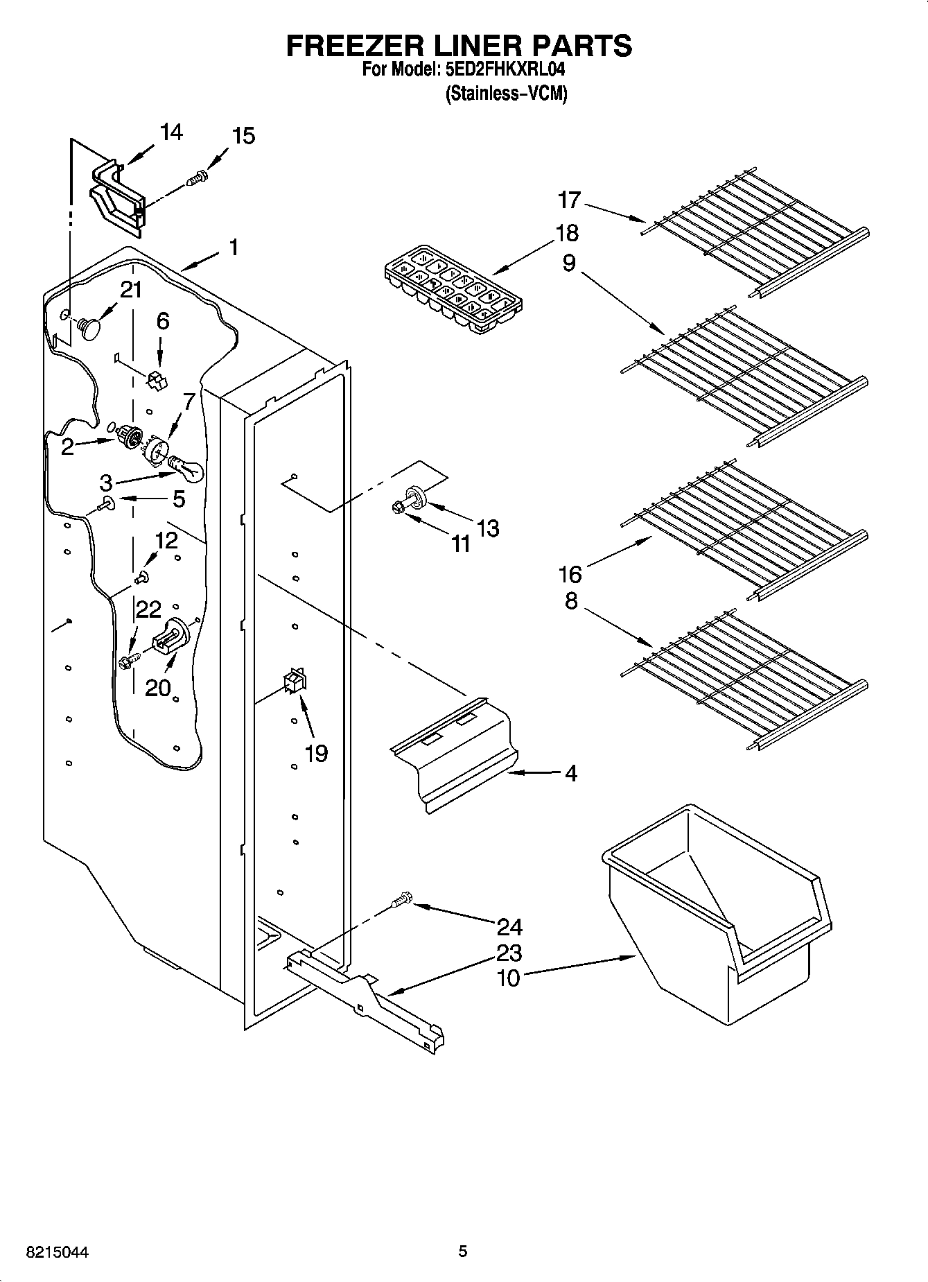 04 - FREEZER LINER PARTS