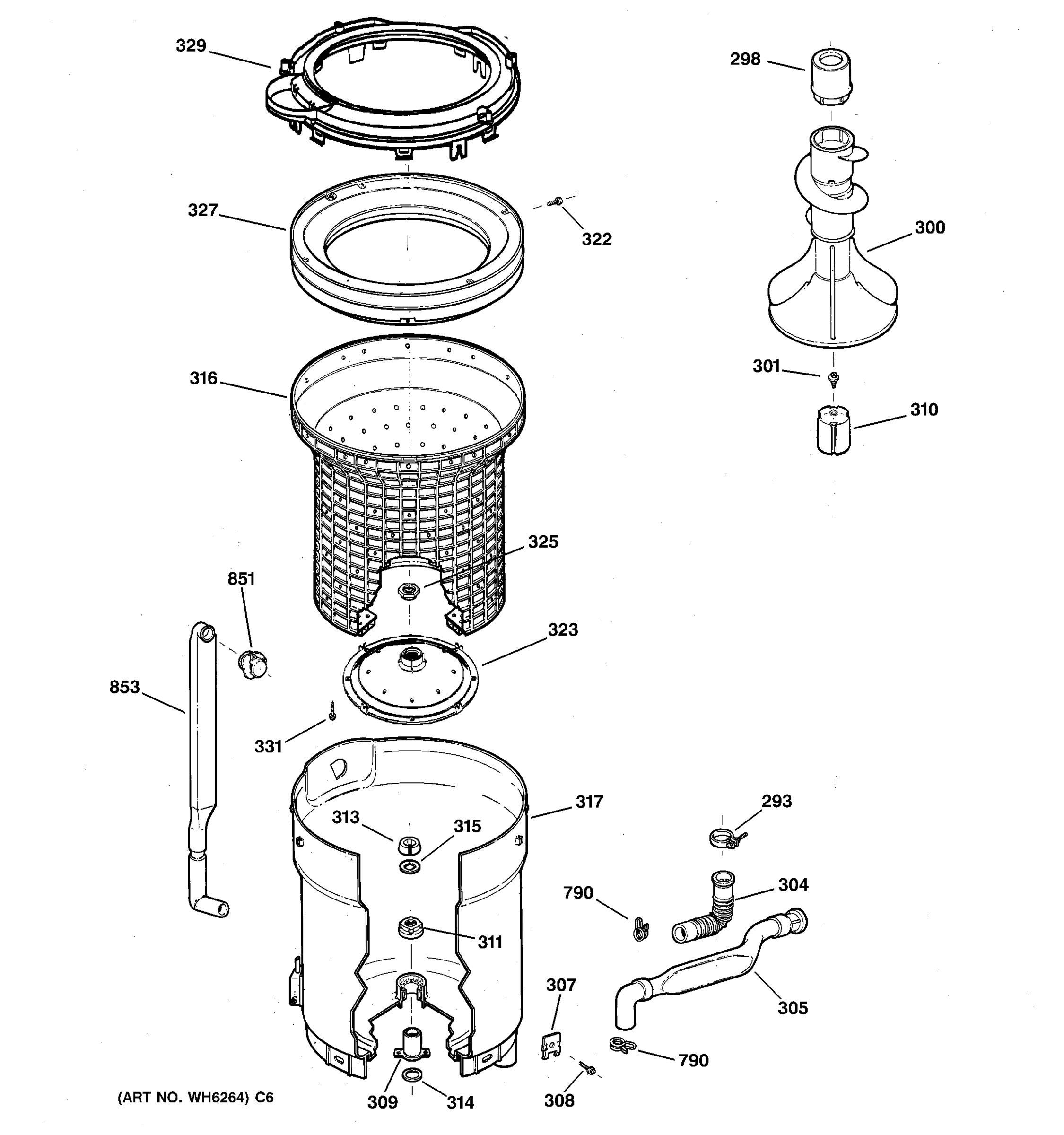 TUB, BASKET & AGITATOR