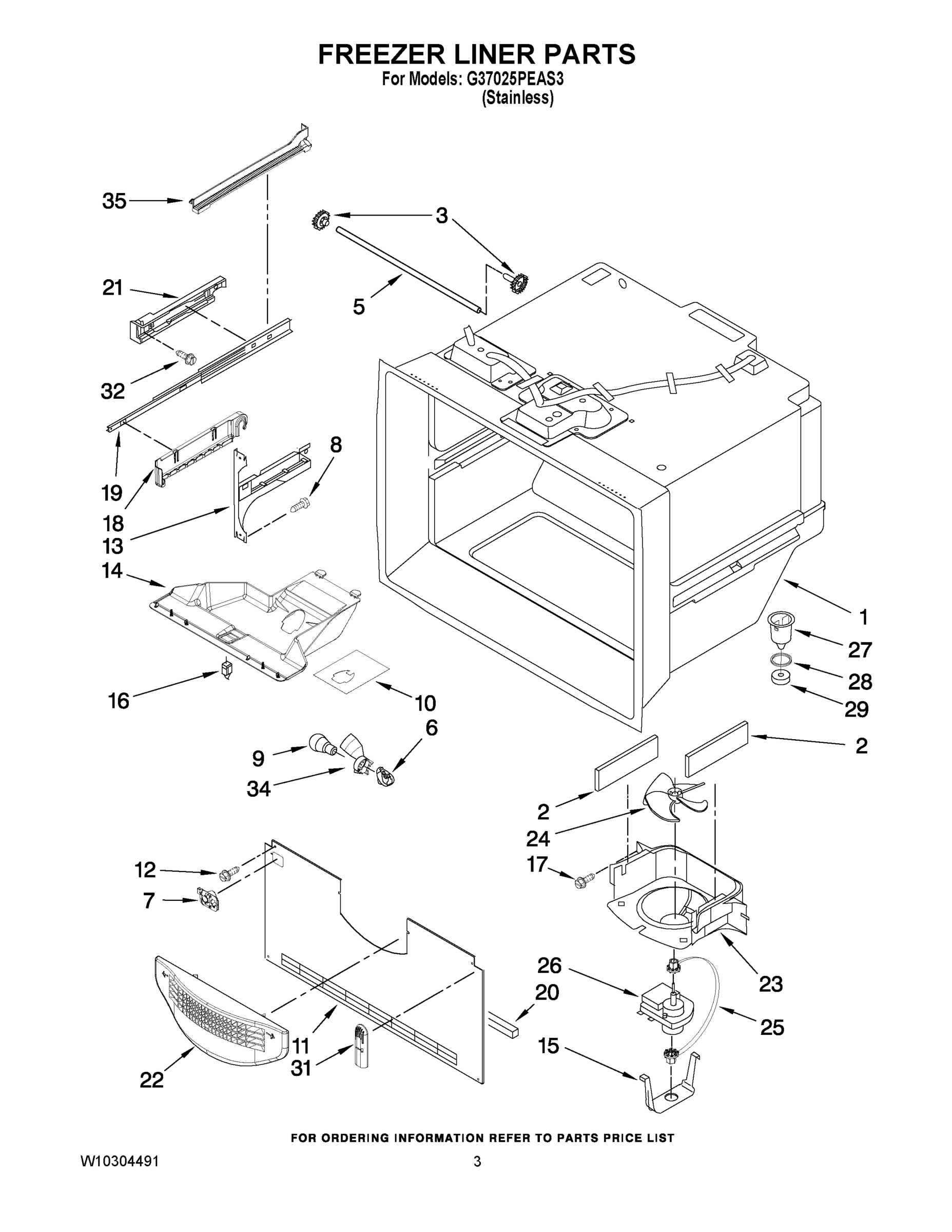 02 - FREEZER LINER PARTS